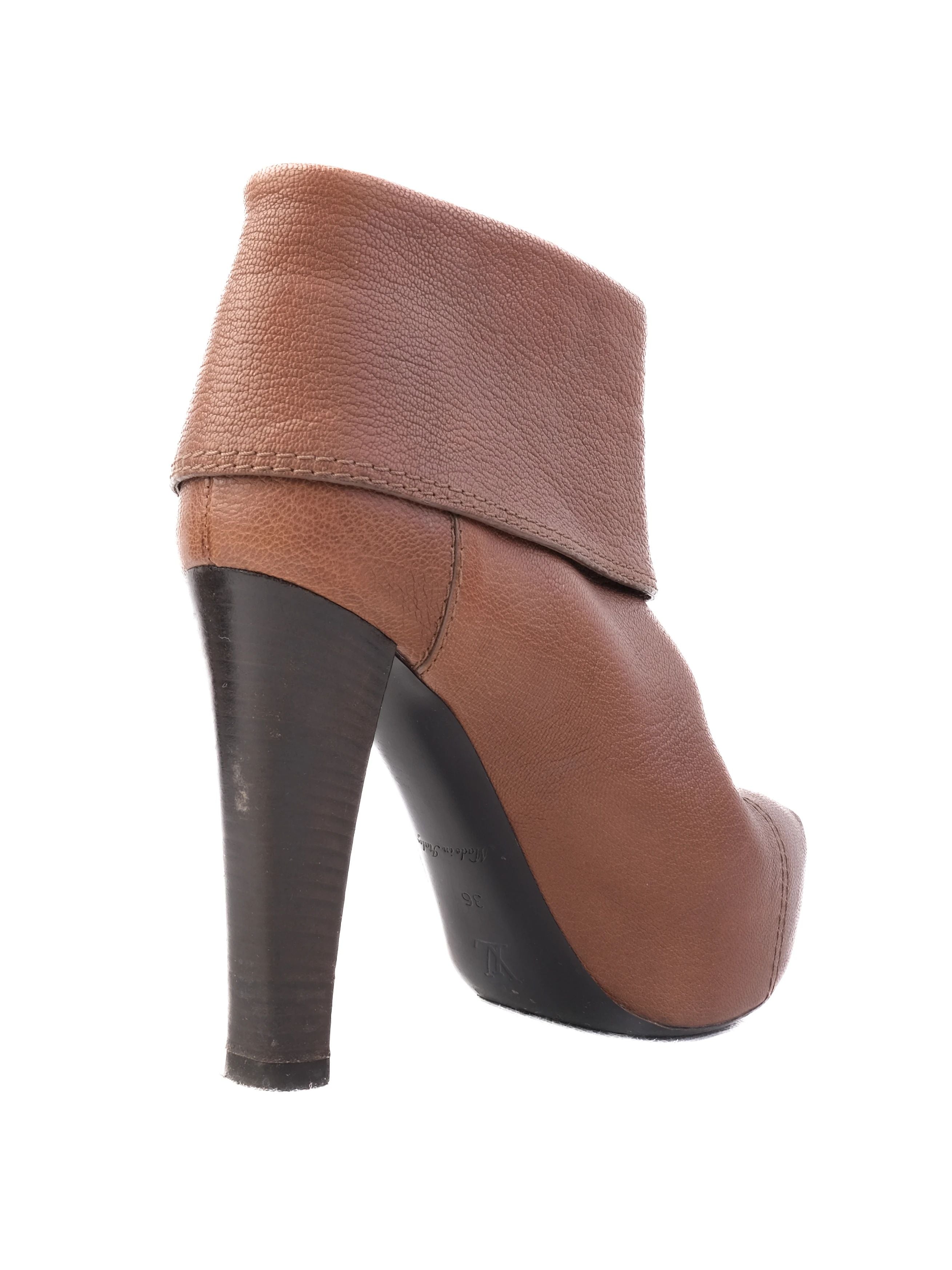 Excellent Louis Vuitton Orange Leather Ankle Boots Size 36