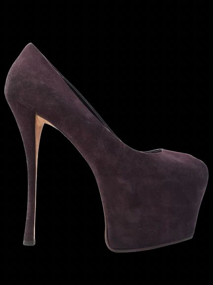 Excellent Giuseppe Zanotti Purple Suede High-Heeled Platform Shoes Size 37.5