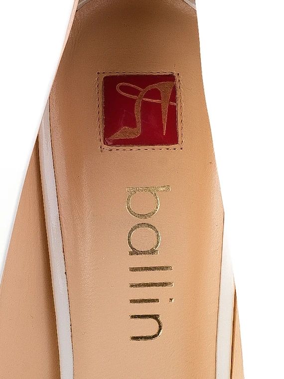 NEW Ballin White Leather High-Heeled Shoes Elegant Design