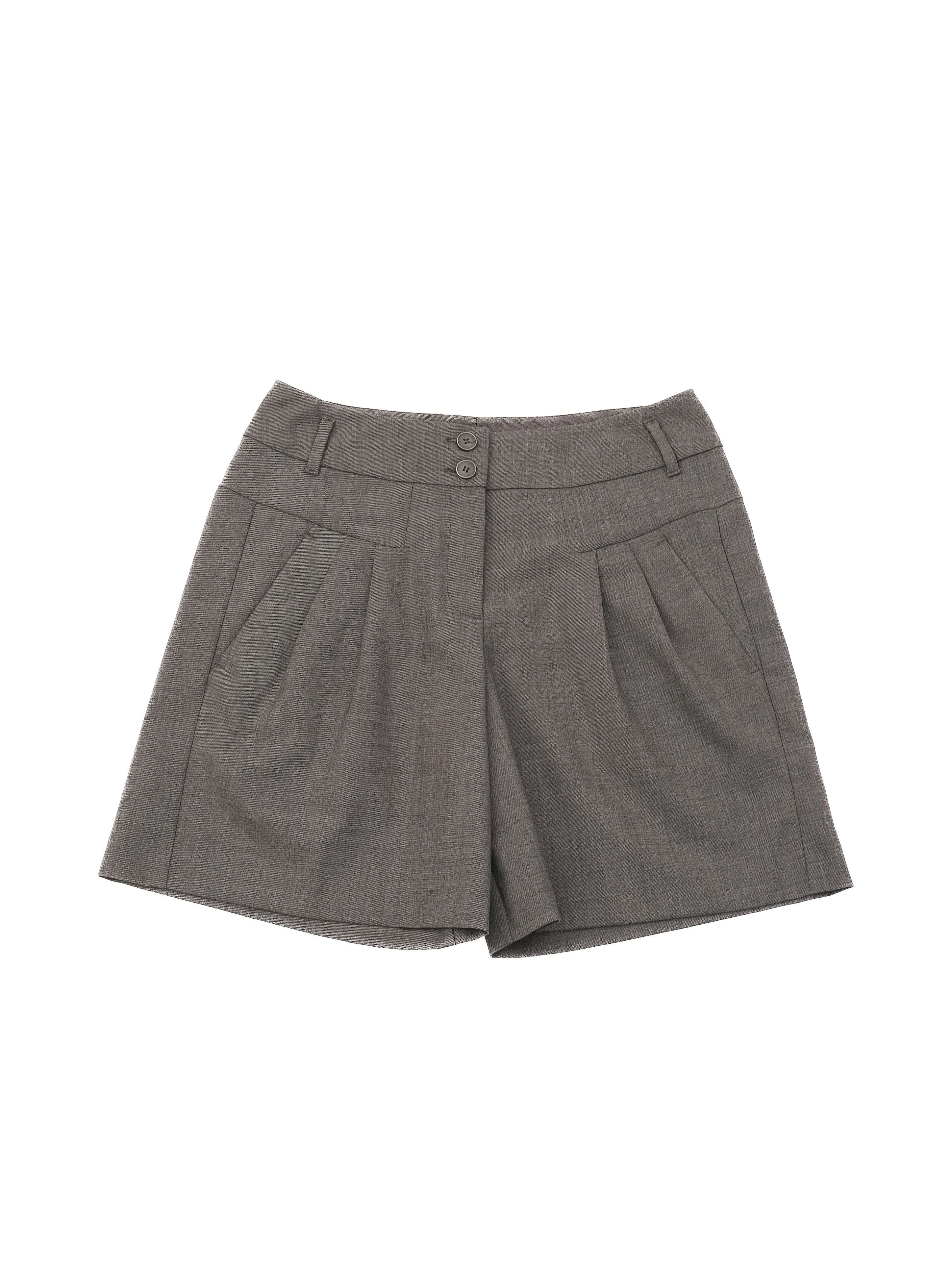 Excellent Weekend MaxMara Gray Wool Shorts Size M