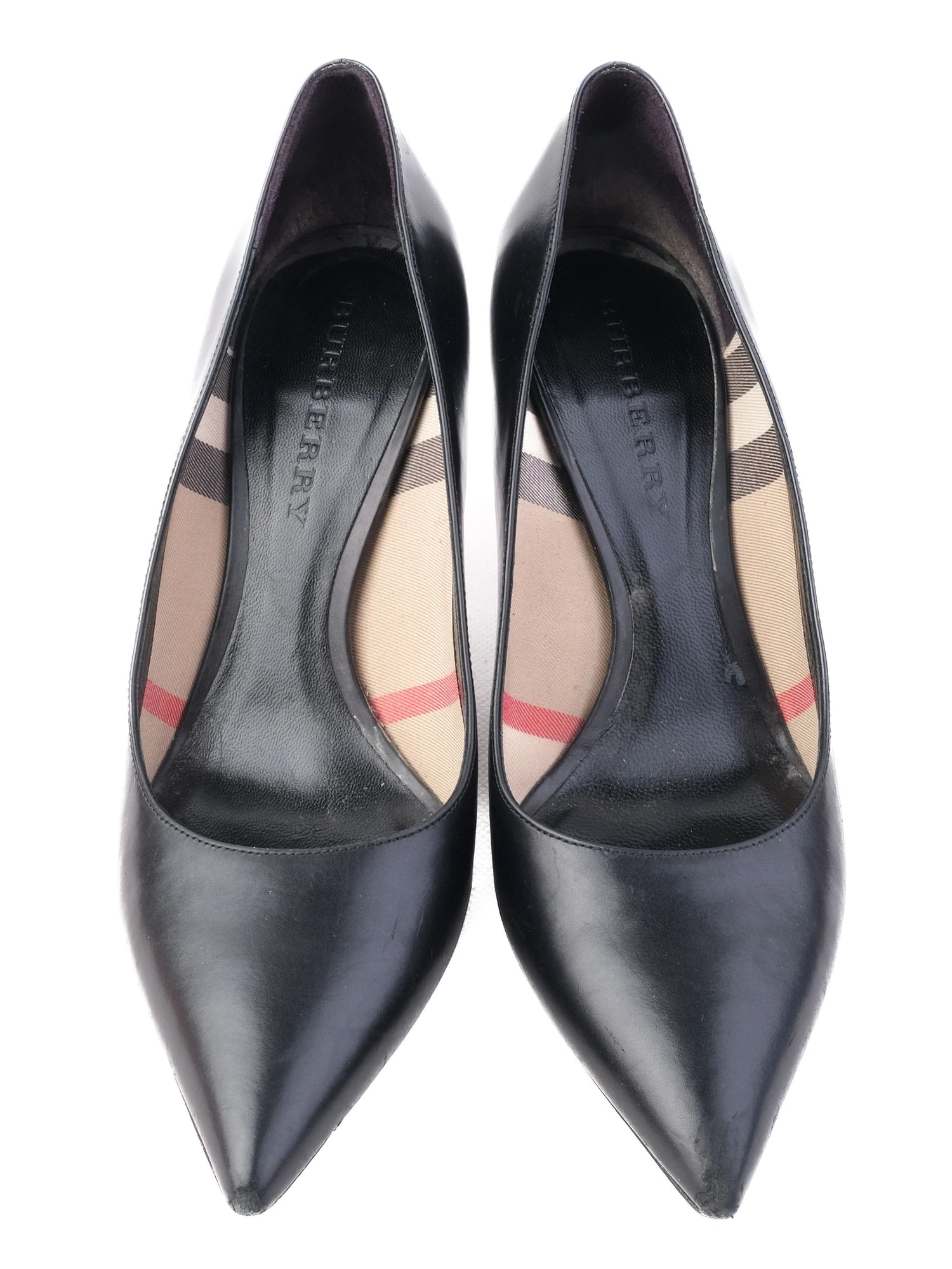 Burberry Black High-Heeled Stiletto Leather Shoe Size 39