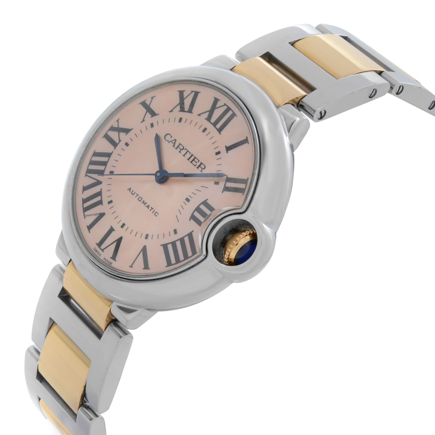 Cartier Ballon Bleu 36mm 18K Rose Gold Steel Pink MOP Dial Ladies Watch W6920033