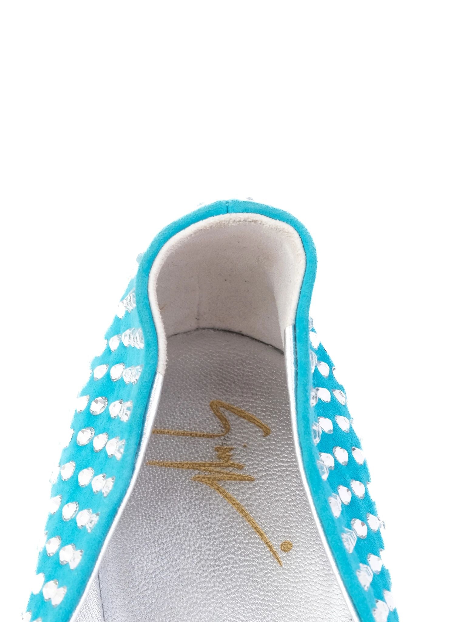 Excellent Giuseppe Zanotti Blue Leather Ballet Flats Size 39.5