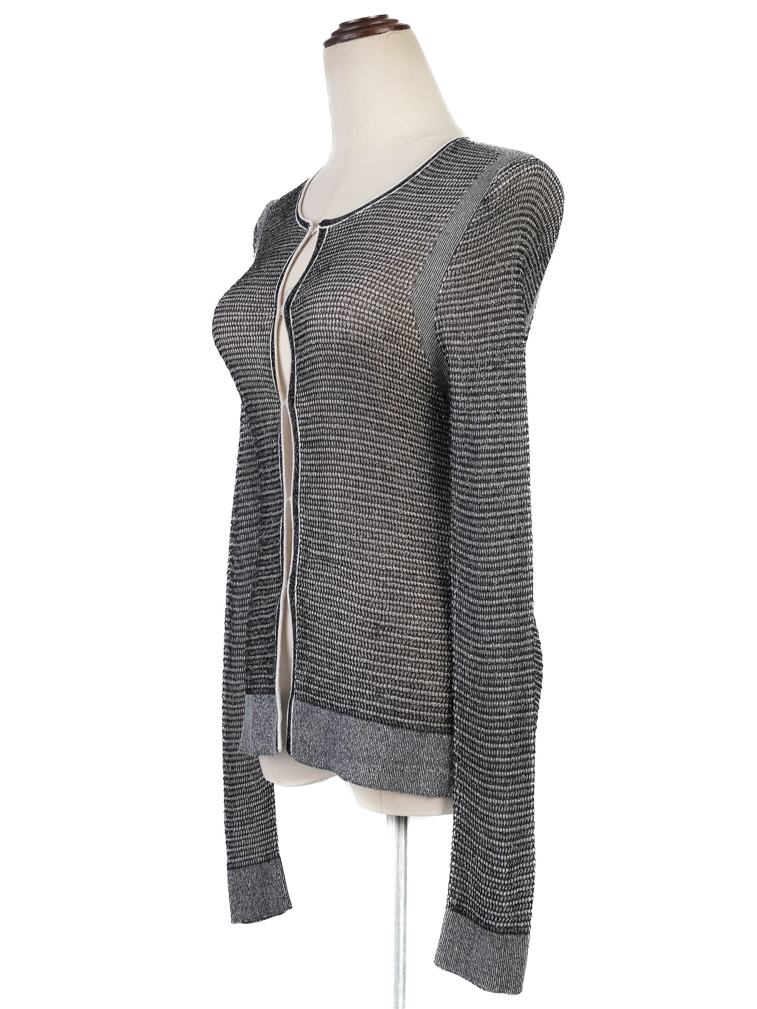 EXCELLENT Maje Gray Knitted Long Sleeve Top Size XS Sheer Viscose