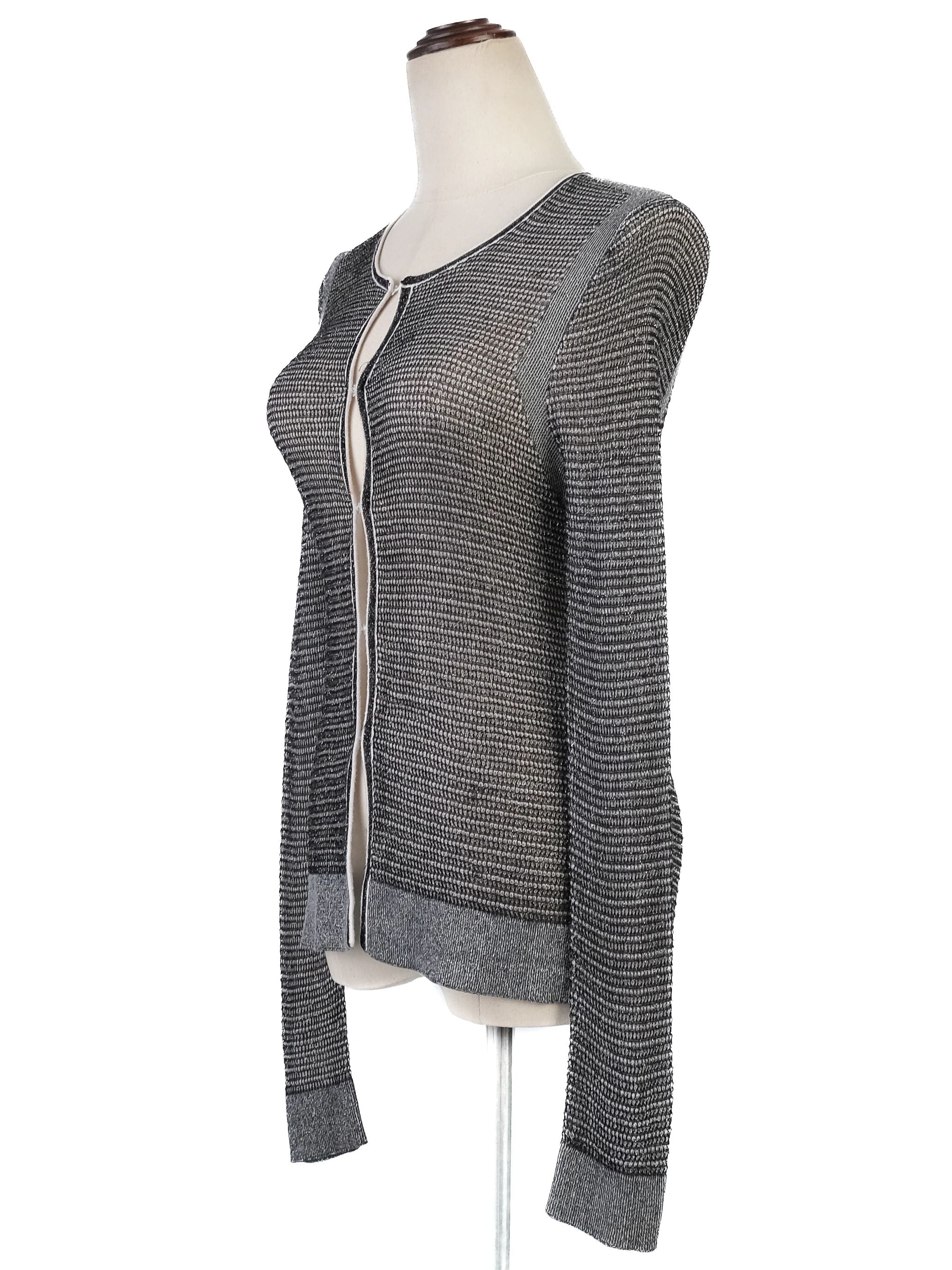 EXCELLENT Maje Gray Knitted Long Sleeve Top Size XS Sheer Viscose