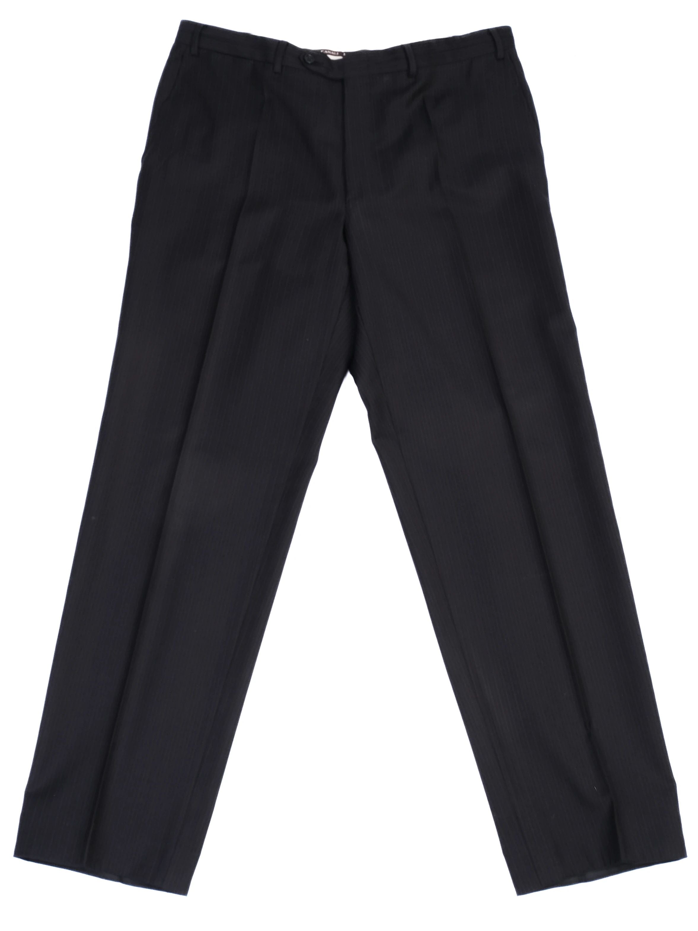 Excellent Canali Black Wool Pinstripe Suit Jacket Size XXL