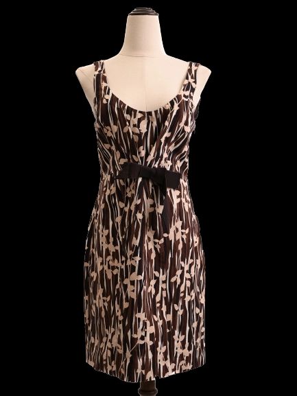 Good Moschino Orange Abstract Floral Sleeveless Dress Size M