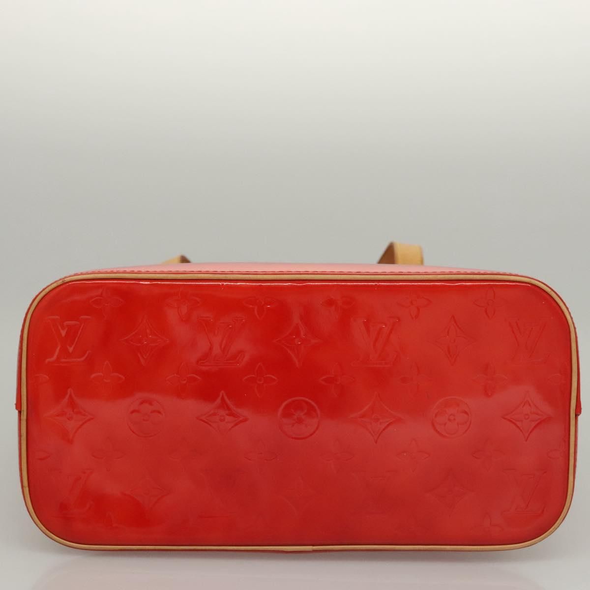 Louis Vuitton Vernis Houston Hand Bag Red M 91092 Lv Auth
