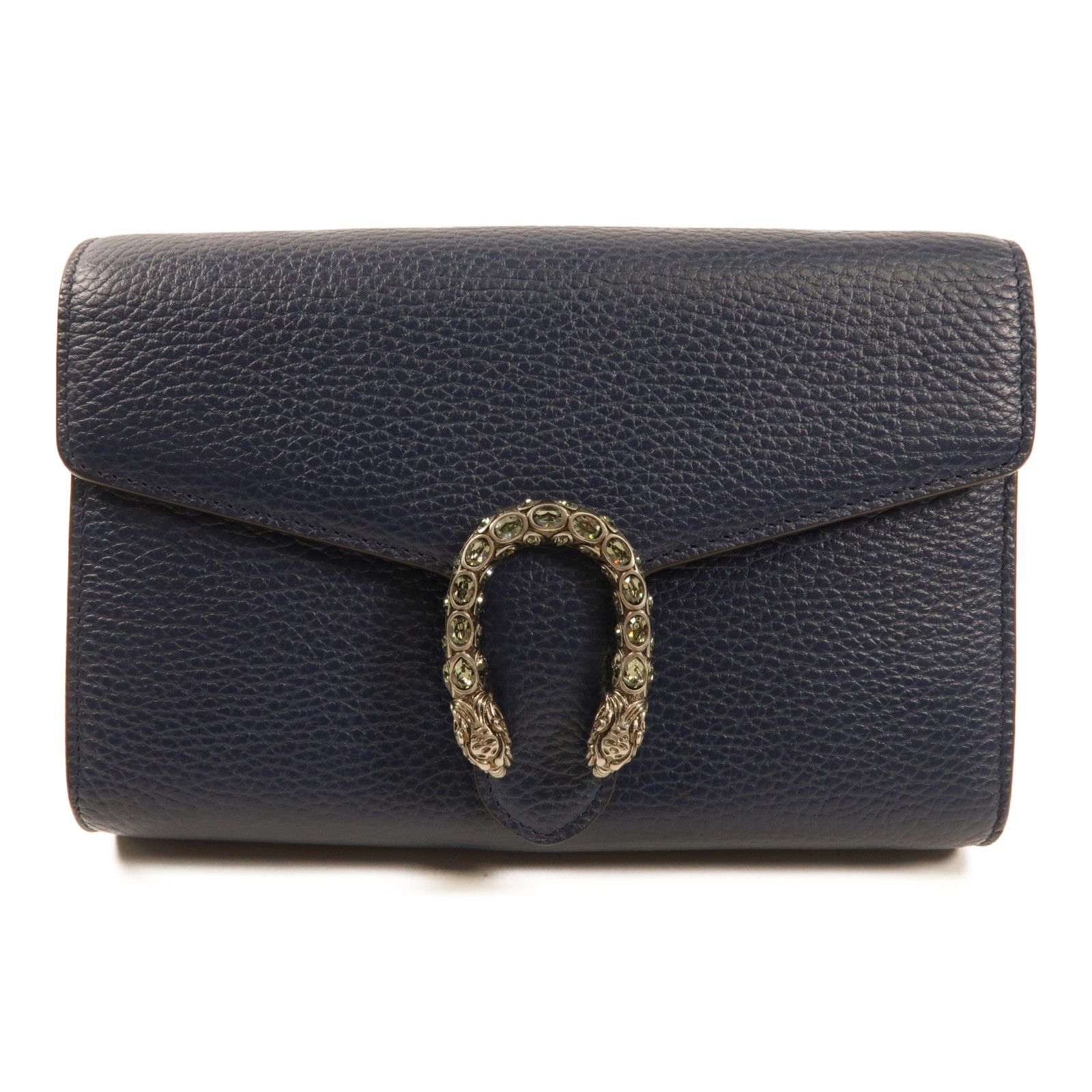 Gucci Dionysus Cowhide Leather Shoulder Bag Black Blue Calfskin (cowhide) 401231