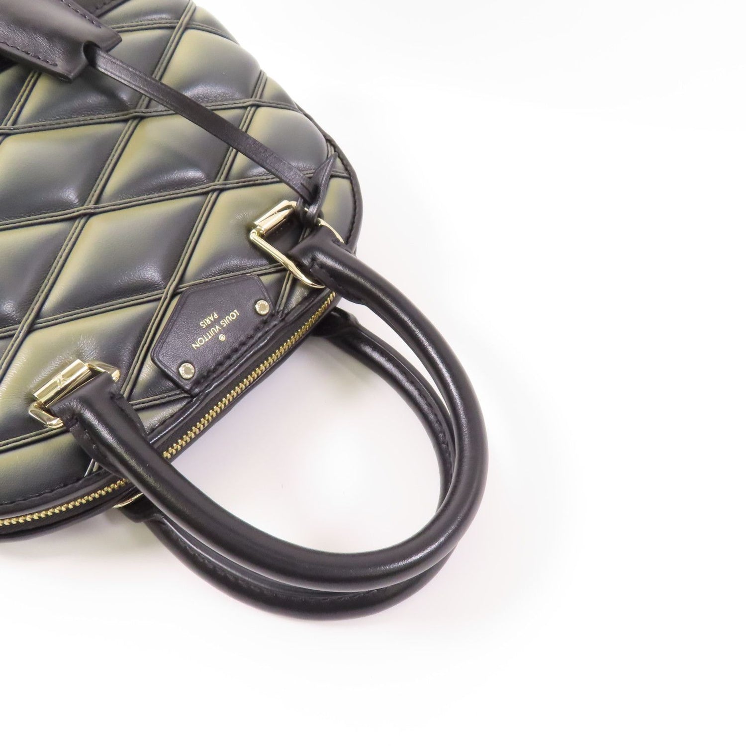 Louis Vuitton Cowhide Leather Alma Bb Handmade Bag Gray Black Handbag M 23576