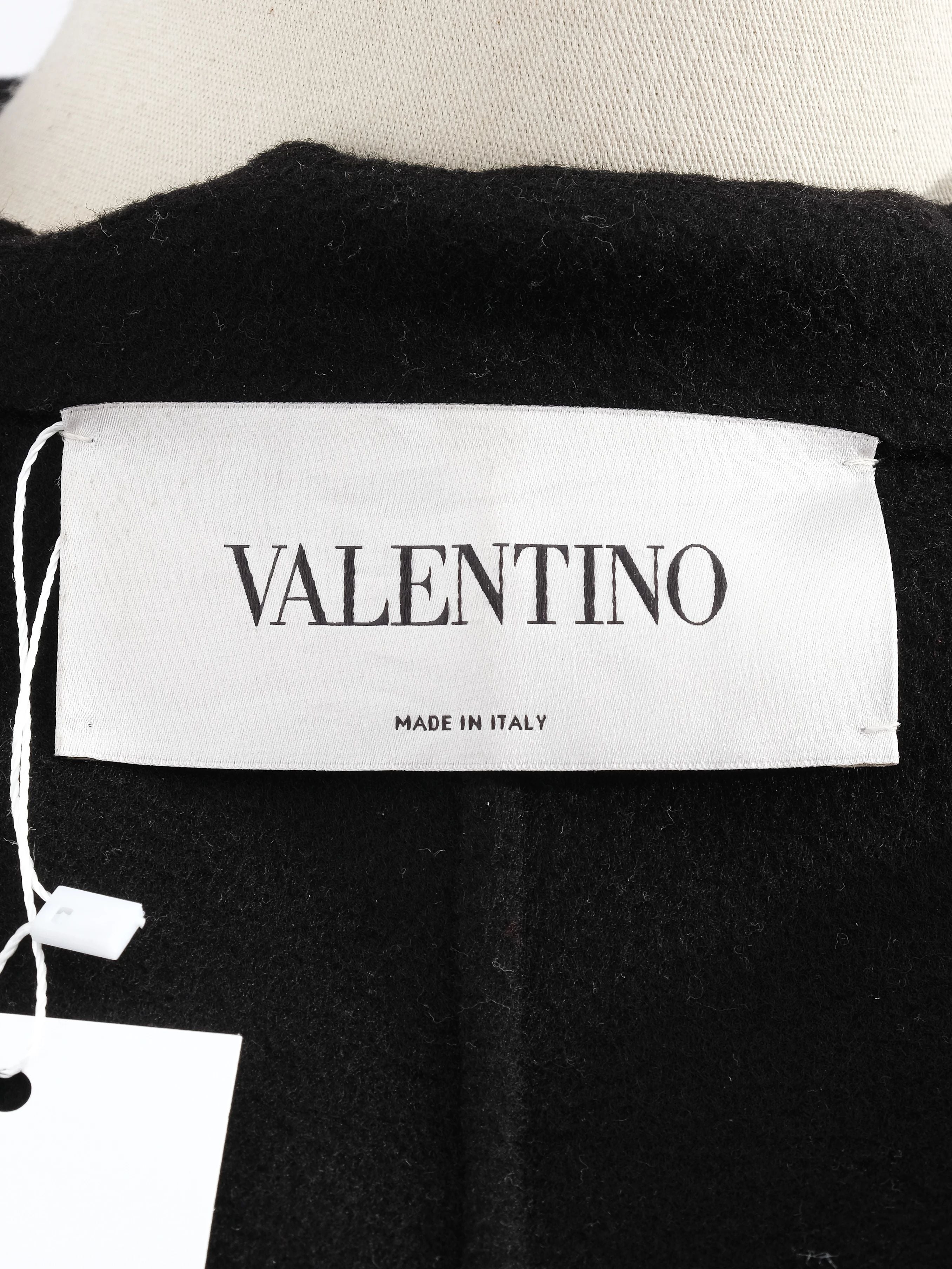 NEW Valentino Black Flared Wool Coat XXS Women