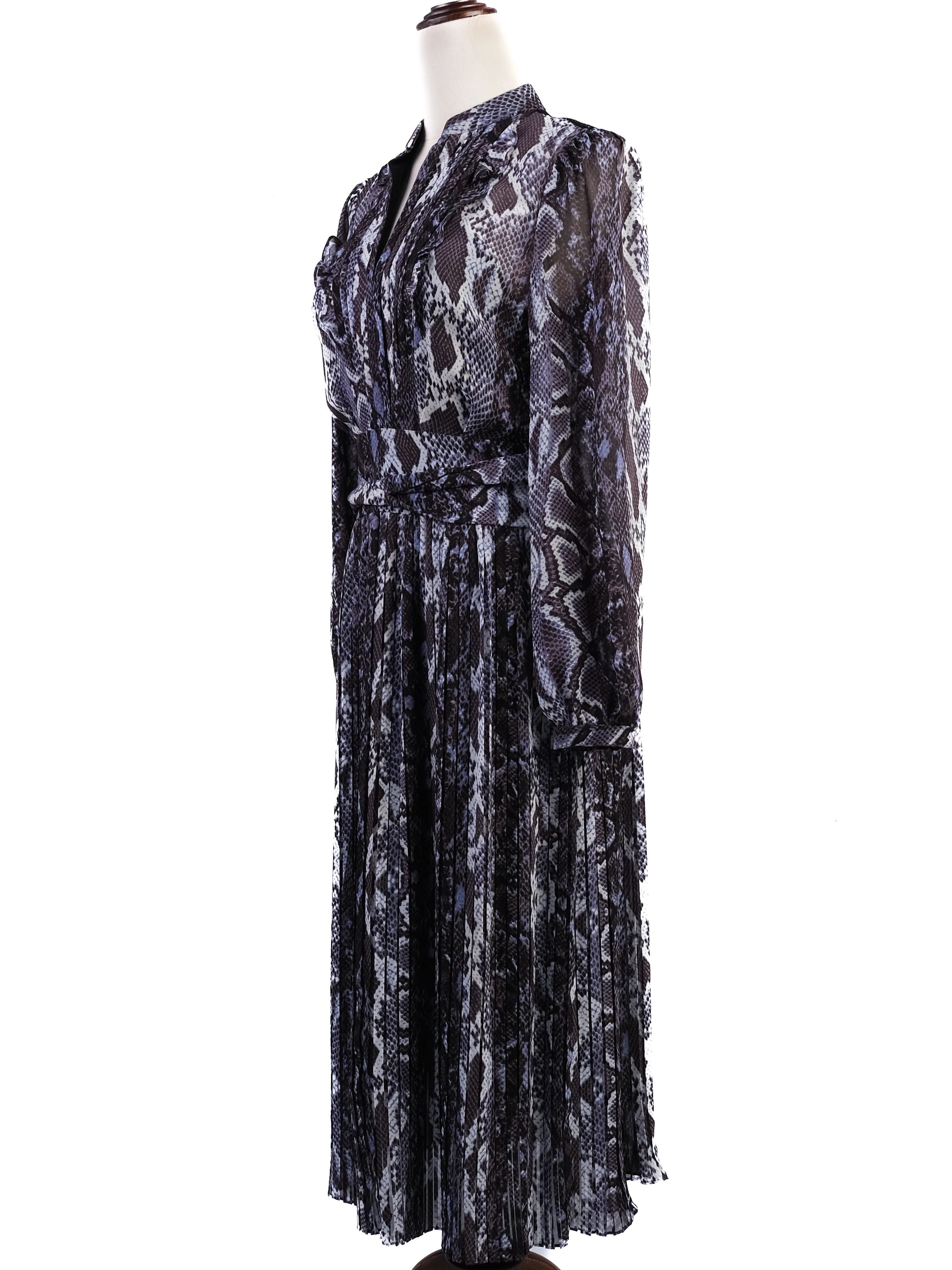 Excellent Karen Millen Purple Snake Print Dress Size N/A