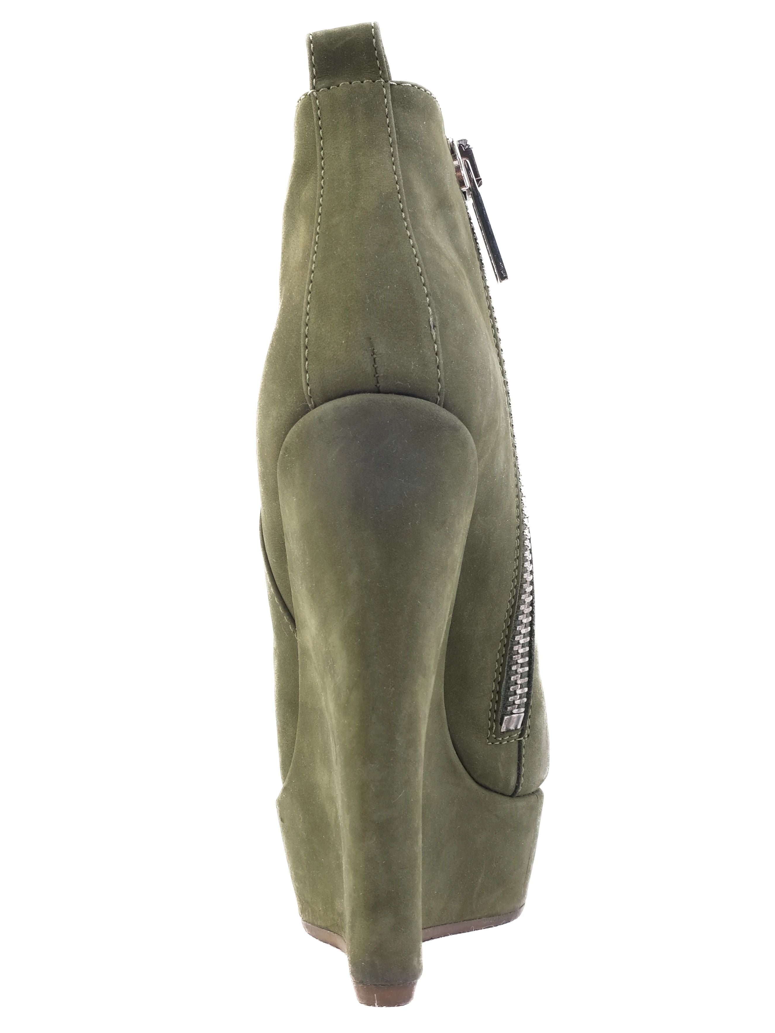 Excellent Dsquared2 Green Leather Wedge Ankle Boots Size 37