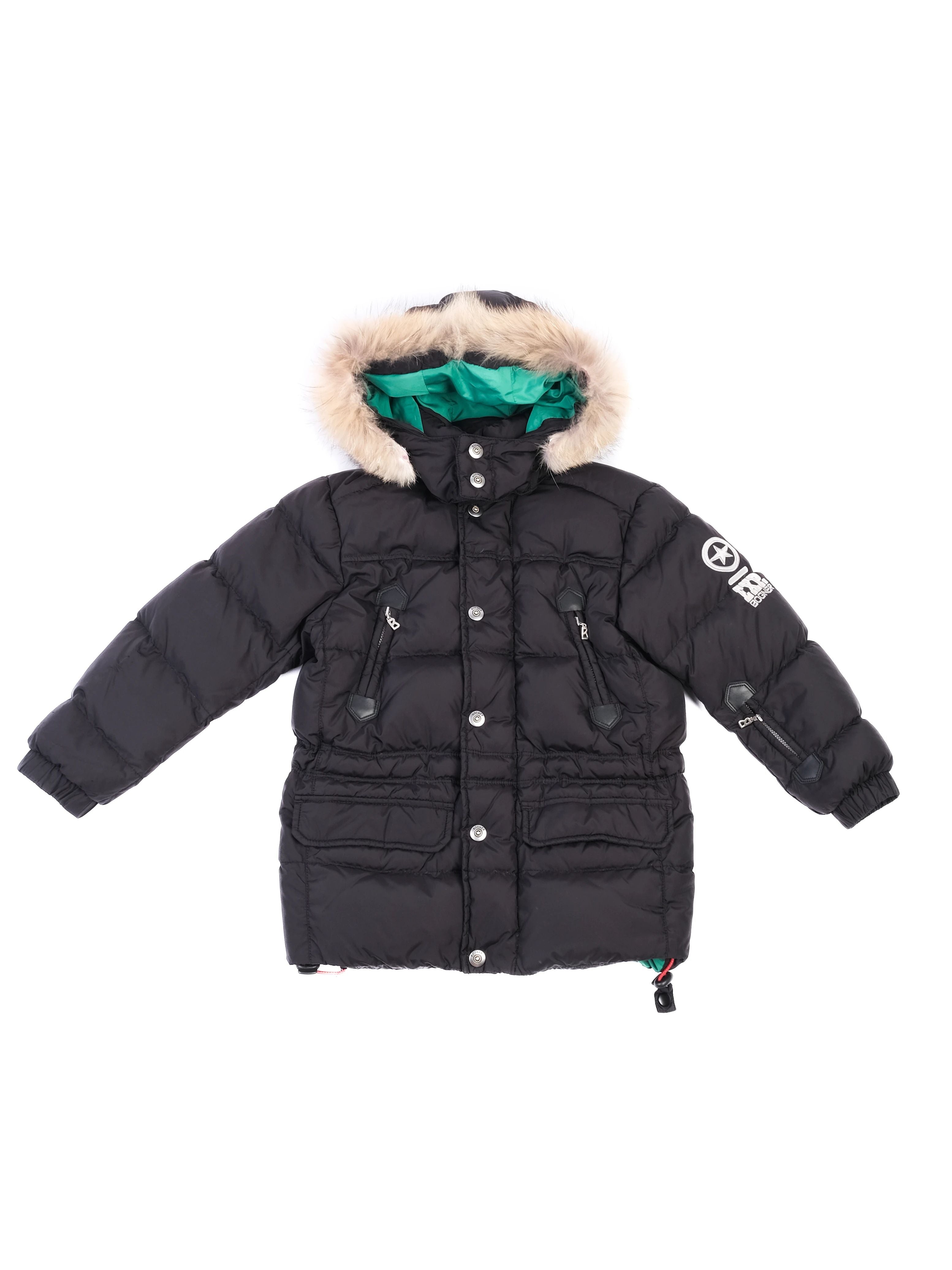 Excellent Bogner Black Puffer Jacket for Kids Size M with Fur Trim