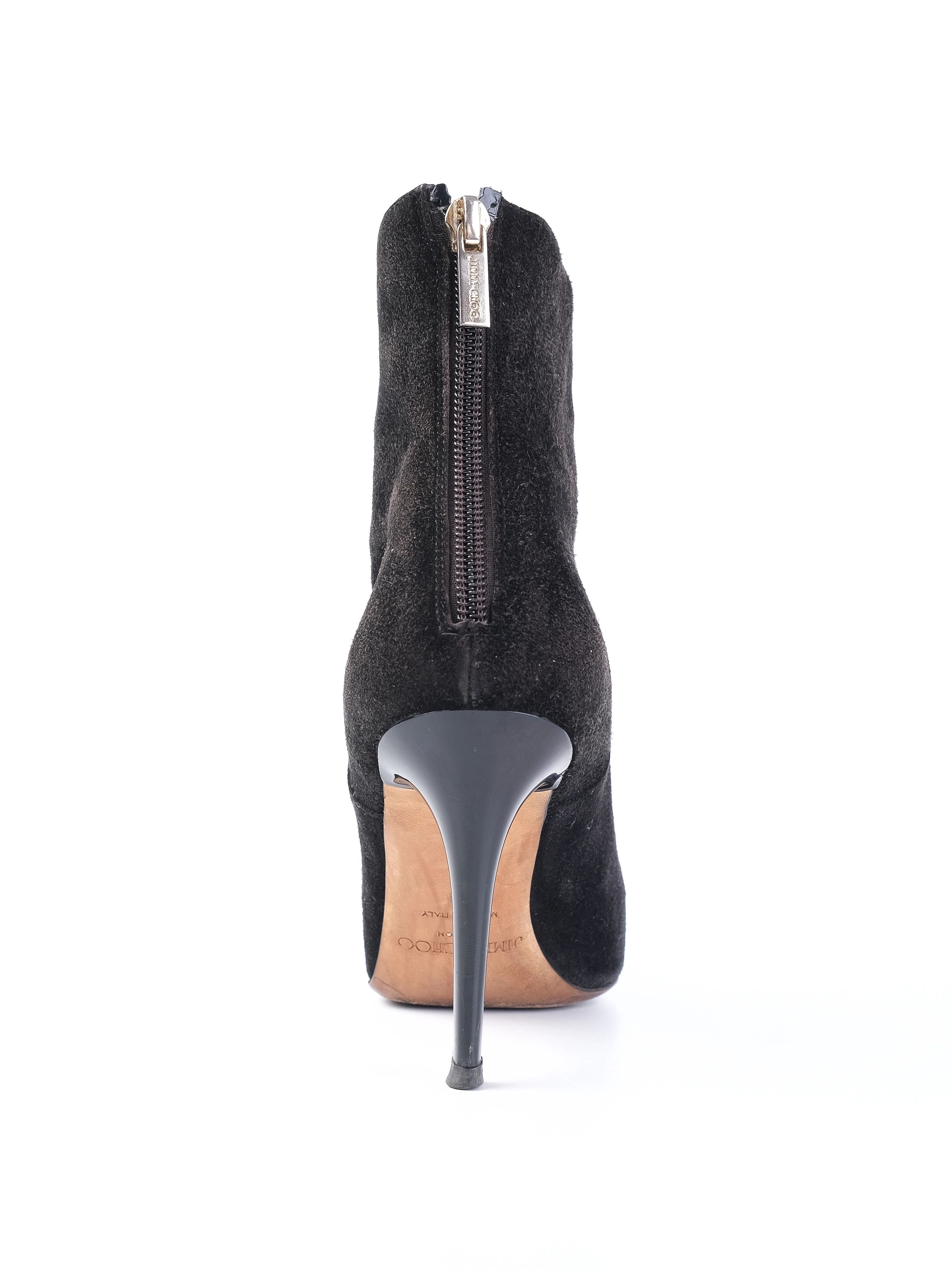 Excellent Jimmy Choo Black Suede Ankle Boots Size 36