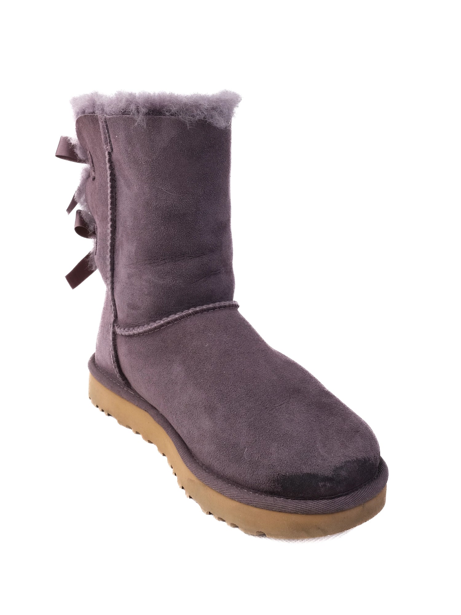 Excellent Ugg Purple Leather Boots with Fluffy Lining Size 37