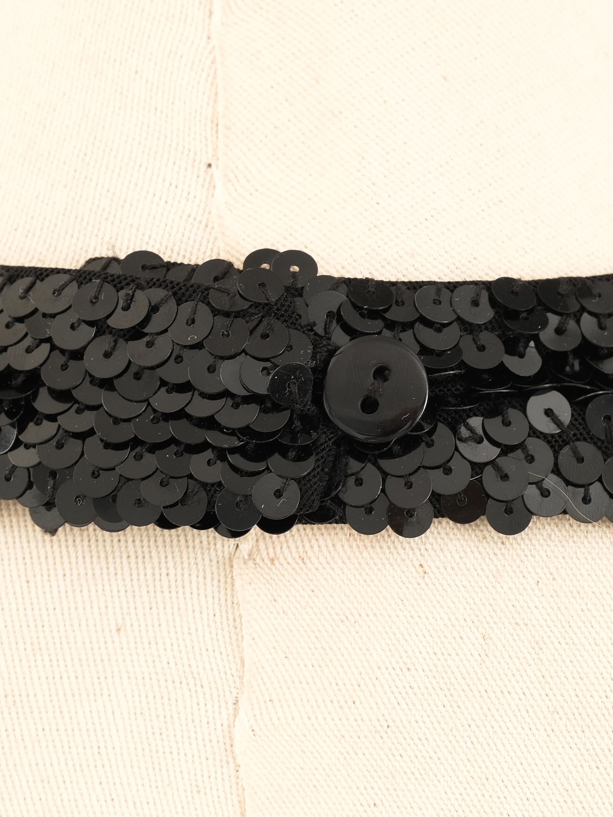 Excellent Roccobarocco Black Sequined Sleeveless Top Size L