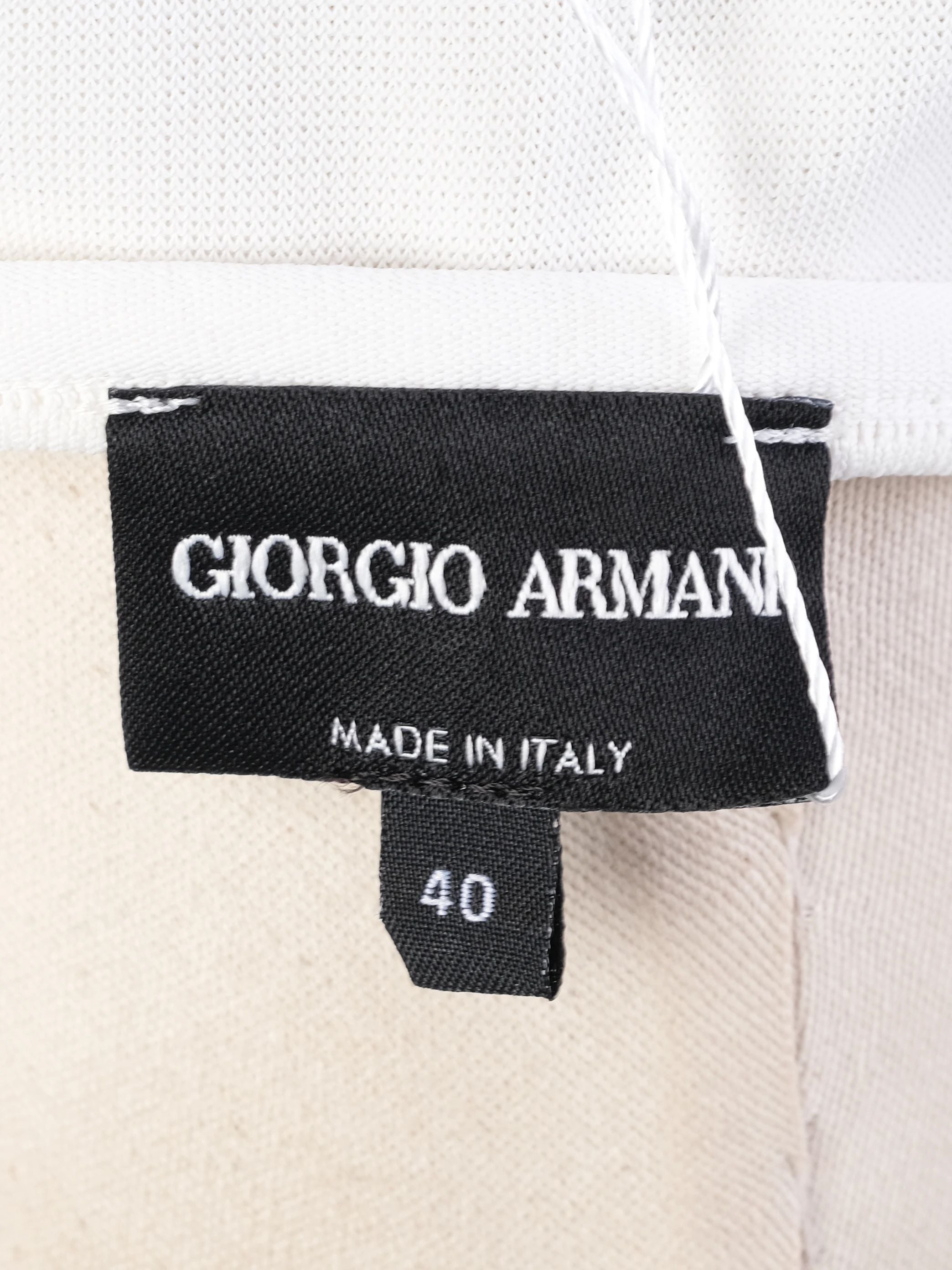 Excellent Giorgio Armani White Beaded Top Size M Women Viscose