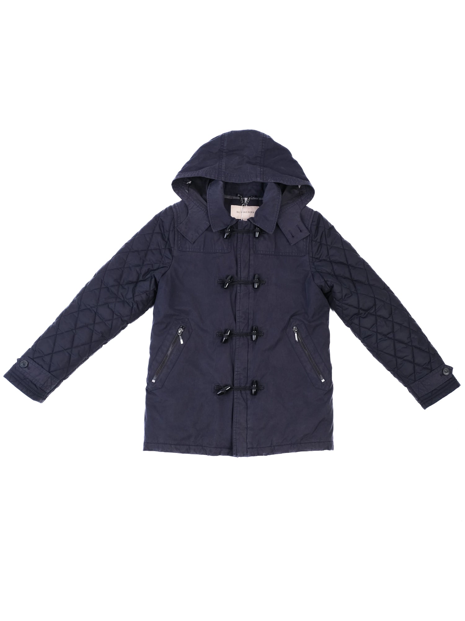 Excellent Burberry Blue Quilted Hooded Jacket for Kids Size 12