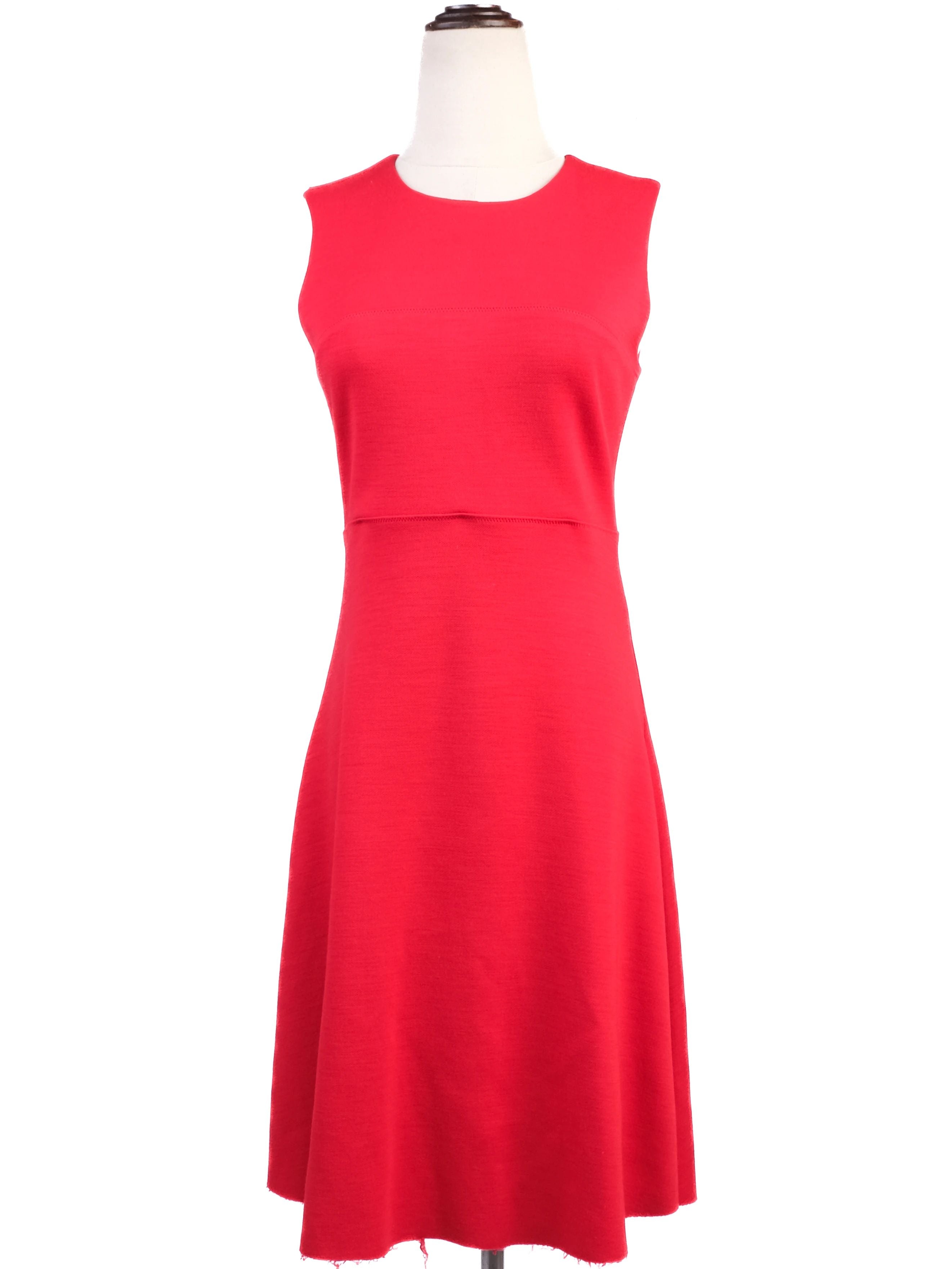 Joseph Red Wool Sleeveless Dress Size S - Excellent Condition