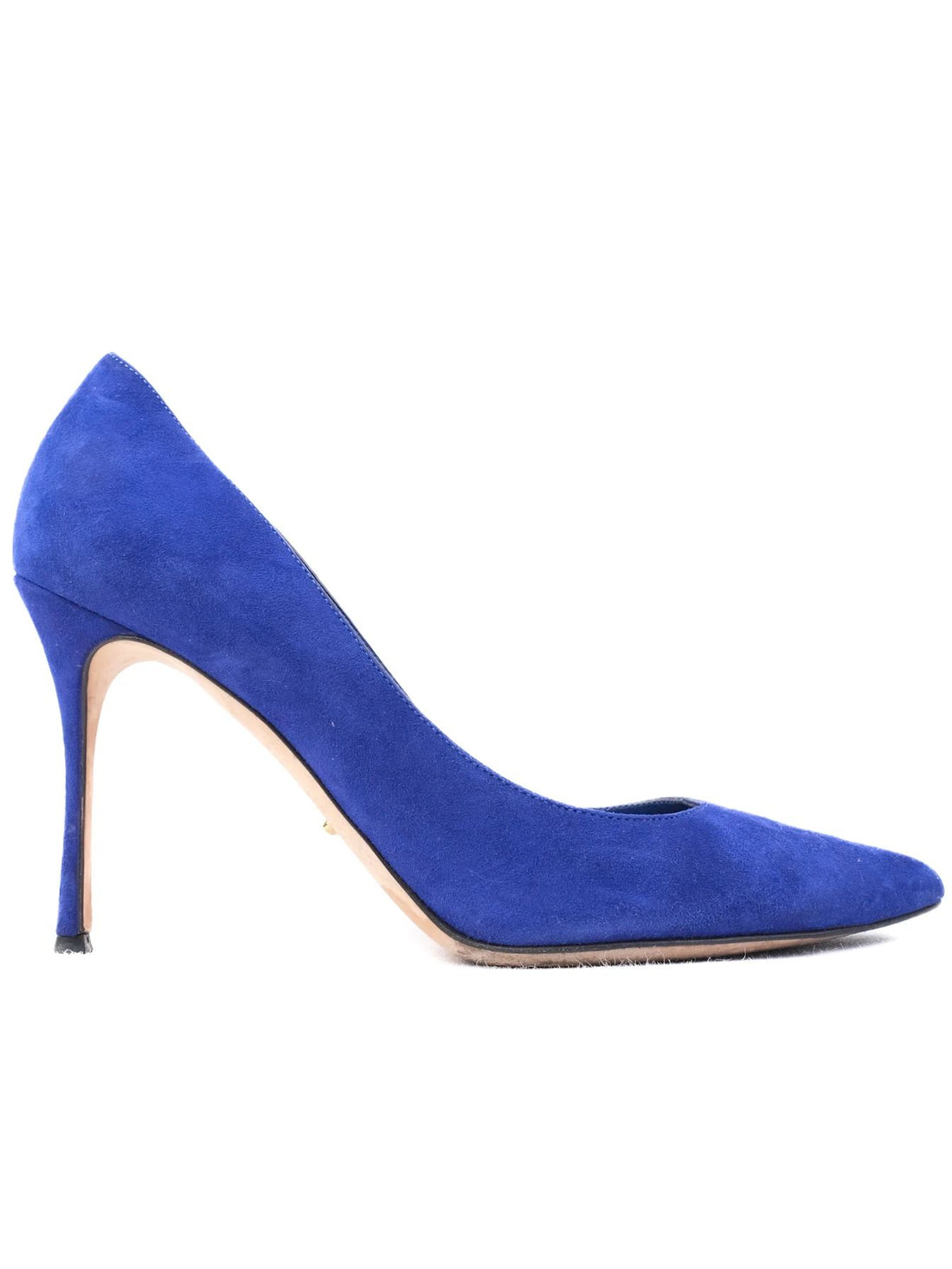 Excellent Sergio Rossi Blue Genuine Suede High-Heeled Shoes Size 39