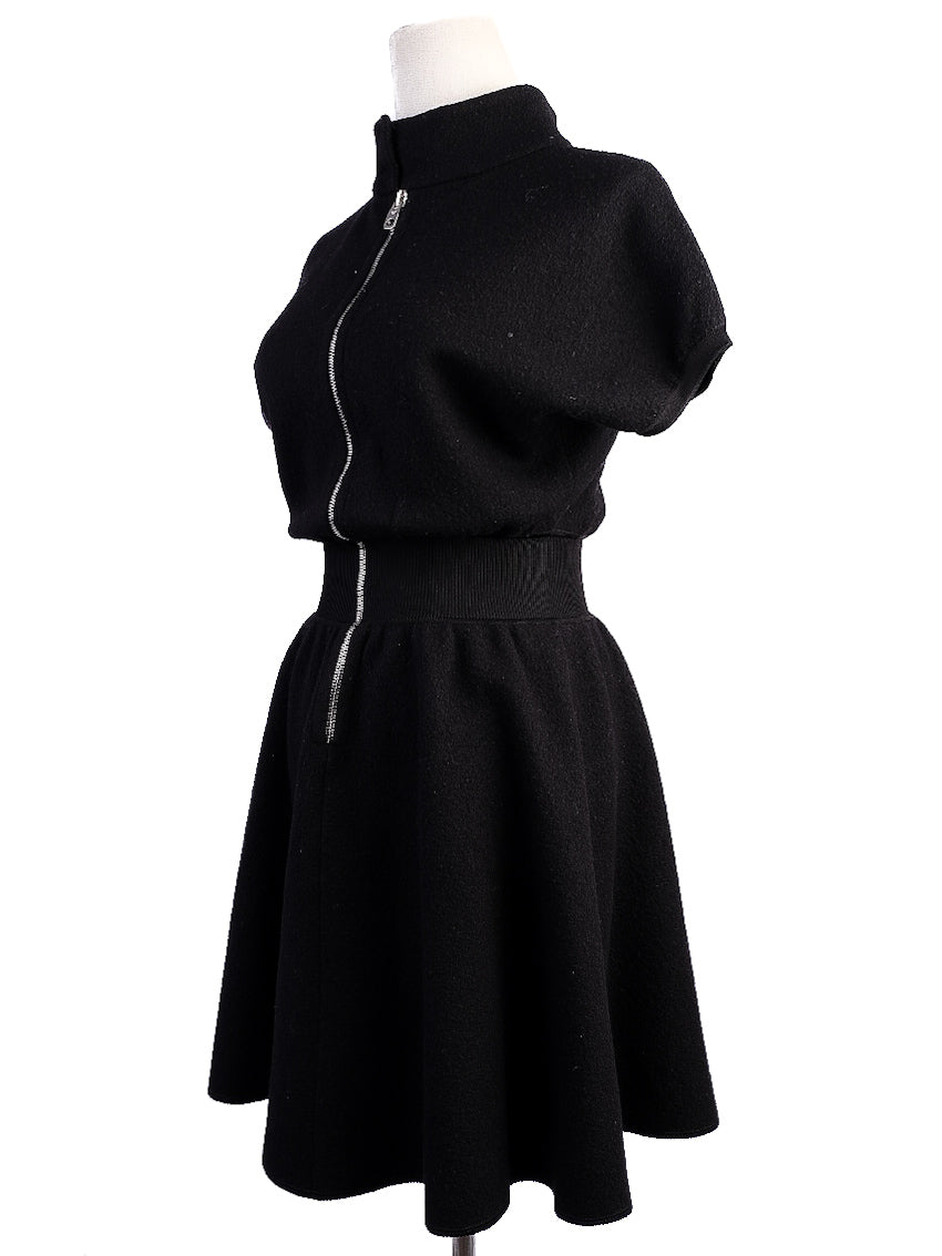 Excellent Emporio Armani Black Wool Dress Size 38