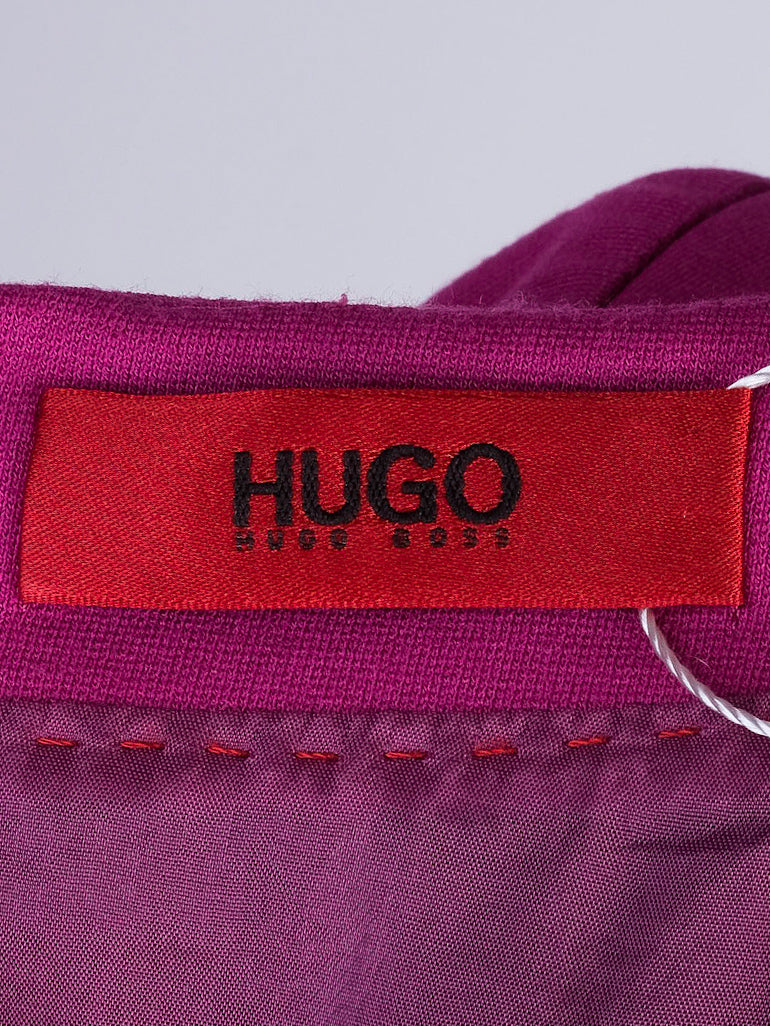 Excellent Hugo Boss Purple Viscose Dress Size S with Elbow-Length Sleeves