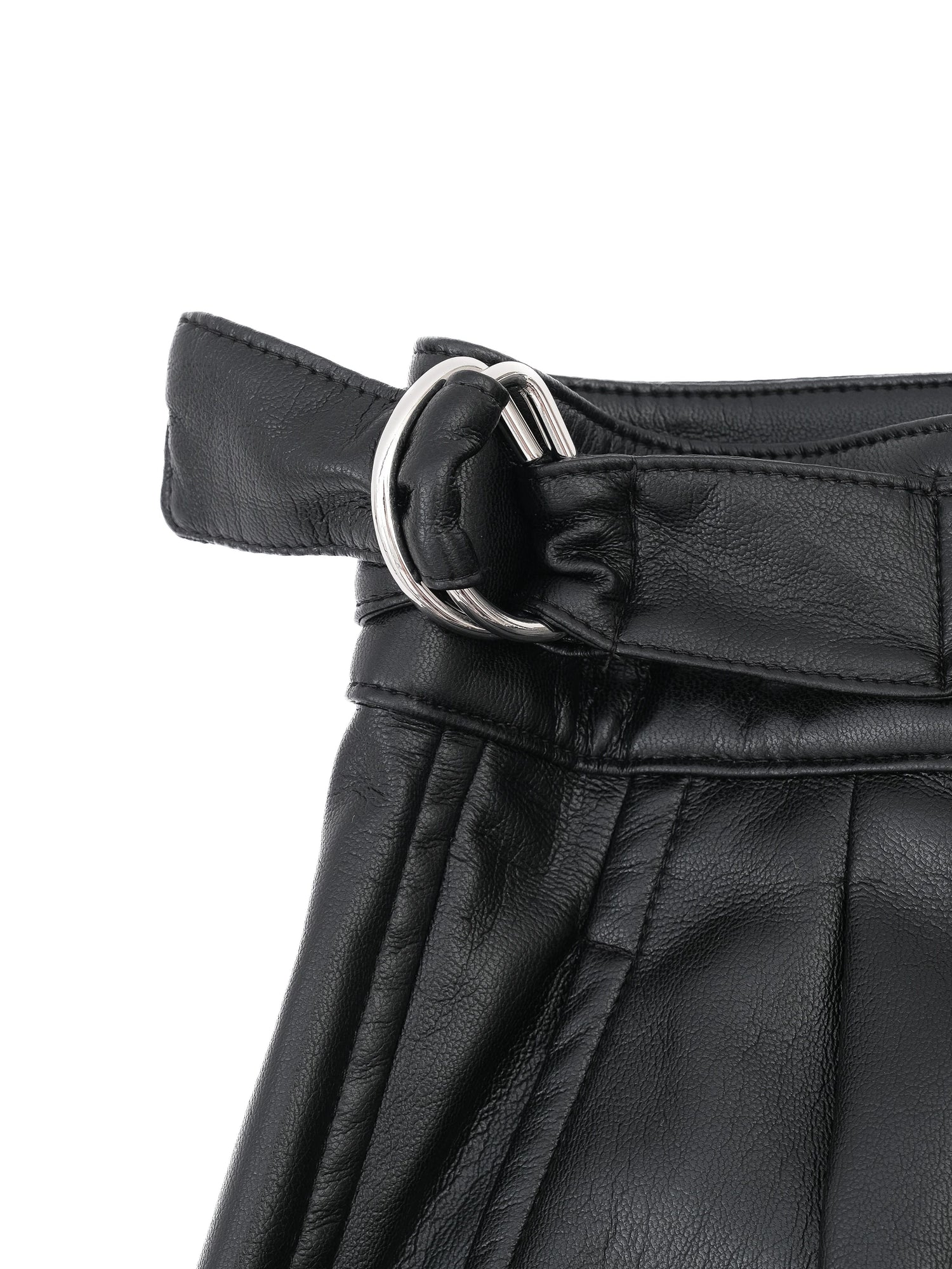 Sportmax Black Pleated Pants with Side Buckles Size XXL Excellent