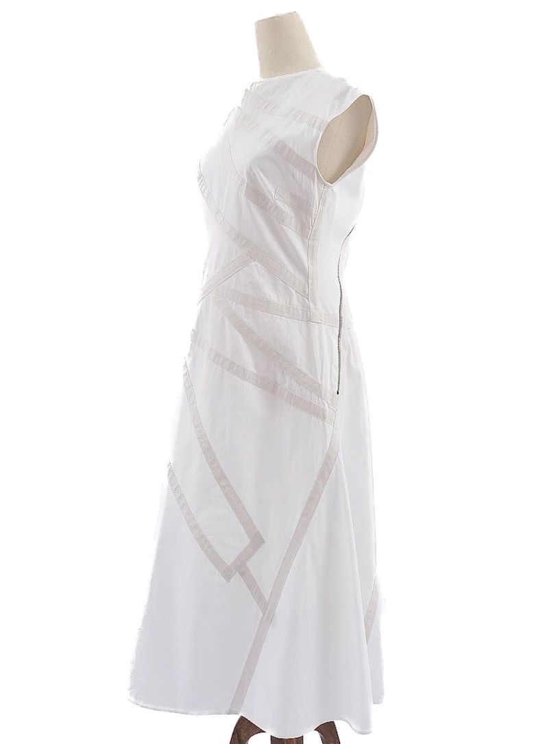 Excellent Bottega Veneta White Sleeveless Dress Cotton Size N/A