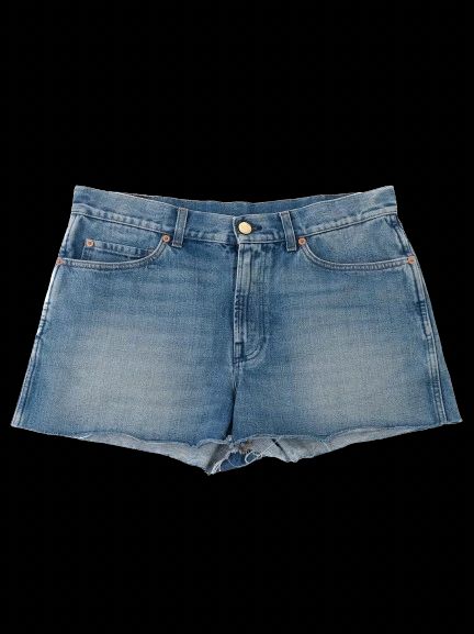 Excellent Gucci Blue Denim Shorts with Unique Pockets Size L
