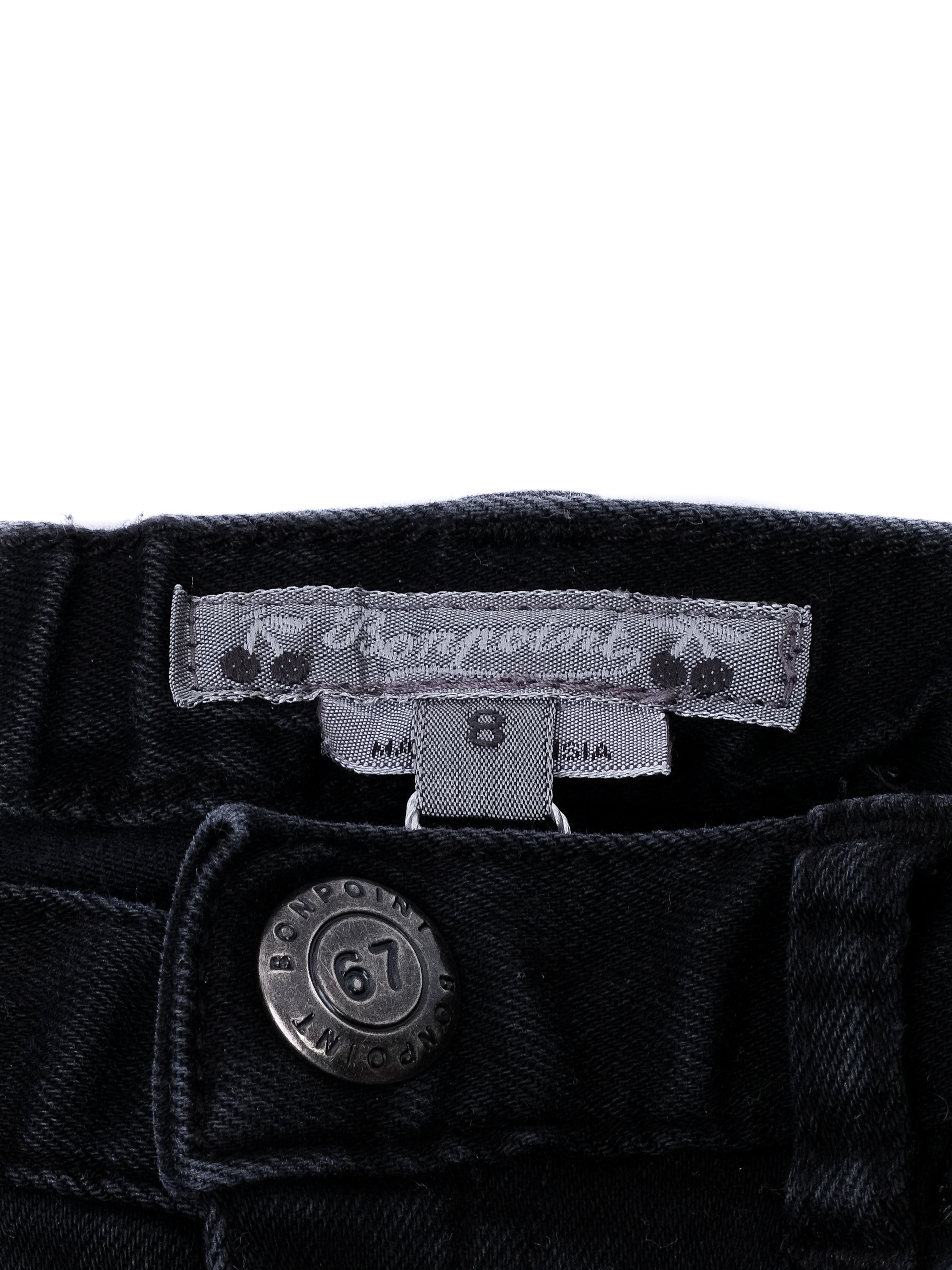 Excellent Bonpoint Black Cotton Jeans for Kids Size 7