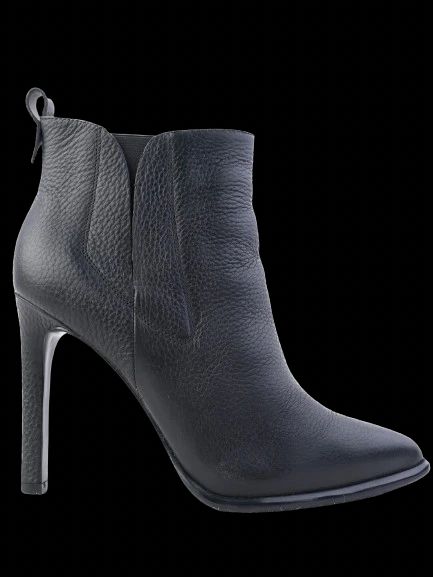 Excellent Kendall+Kylie Black Leather High-Heeled Ankle Boots Size 37.5