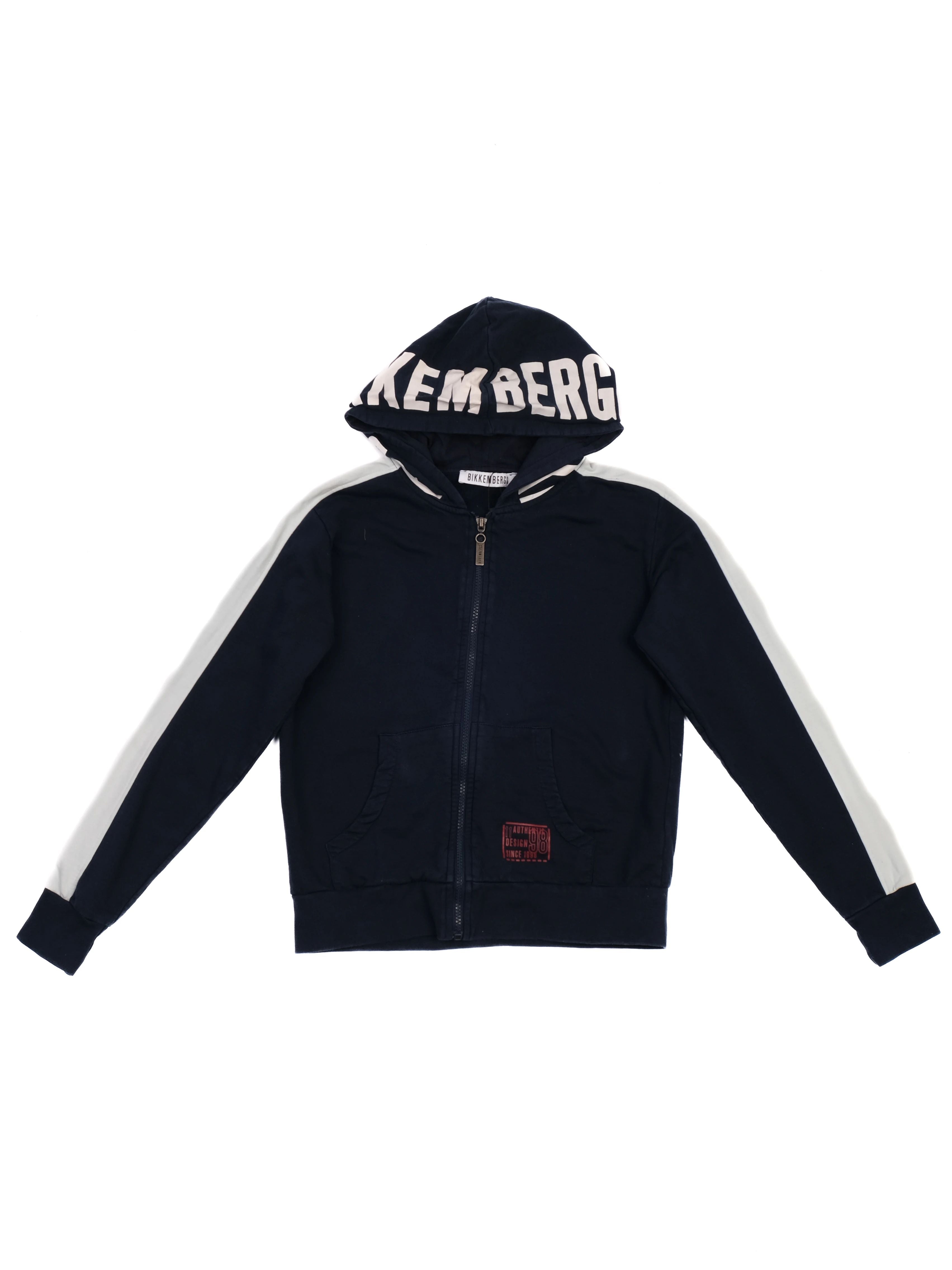 Excellent Bikkembergs Navy Blue Hoodie for Kids Size 10