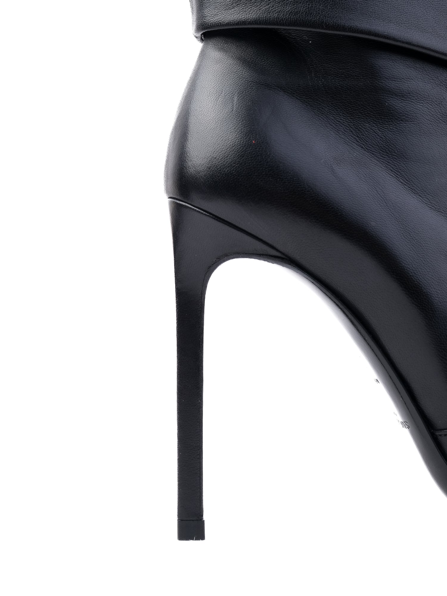 NEW Saint Laurent Black Leather High-Heeled Ankle Boots Size 35