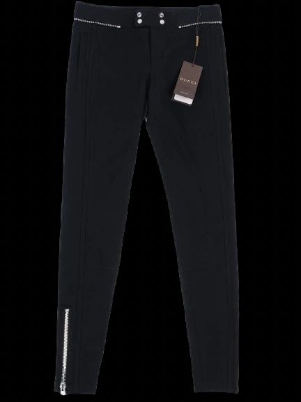 NEW Gucci Black Nylon Pants Size S with Zippers at Ankle