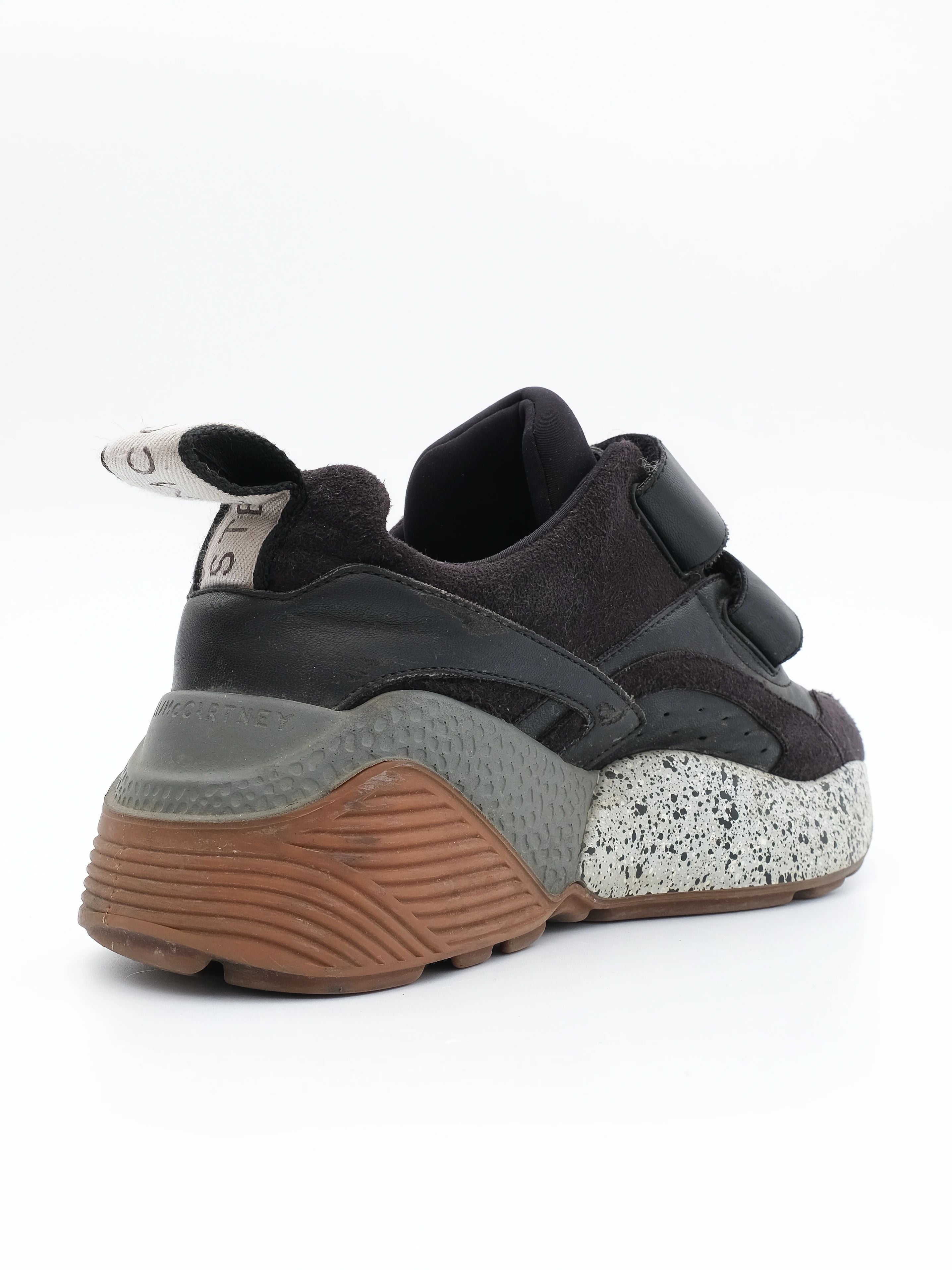 Excellent Stella McCartney Black Leather Sporty Sneakers Size N/A