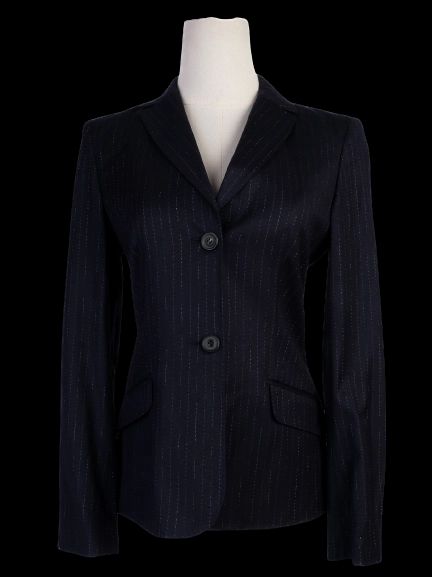 NEW Black Wool of Lana WomenÕs Blazer Size S - Pinstripe Design