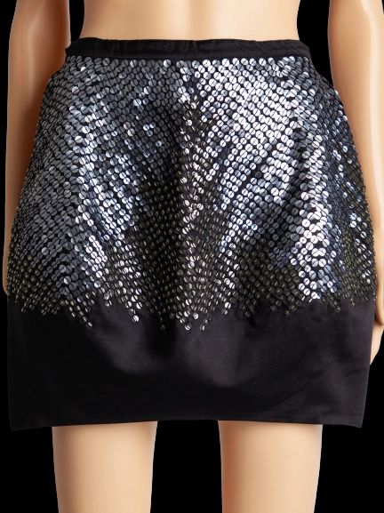 Good Pinko Black Sequined Skirt Silk Blend Women&