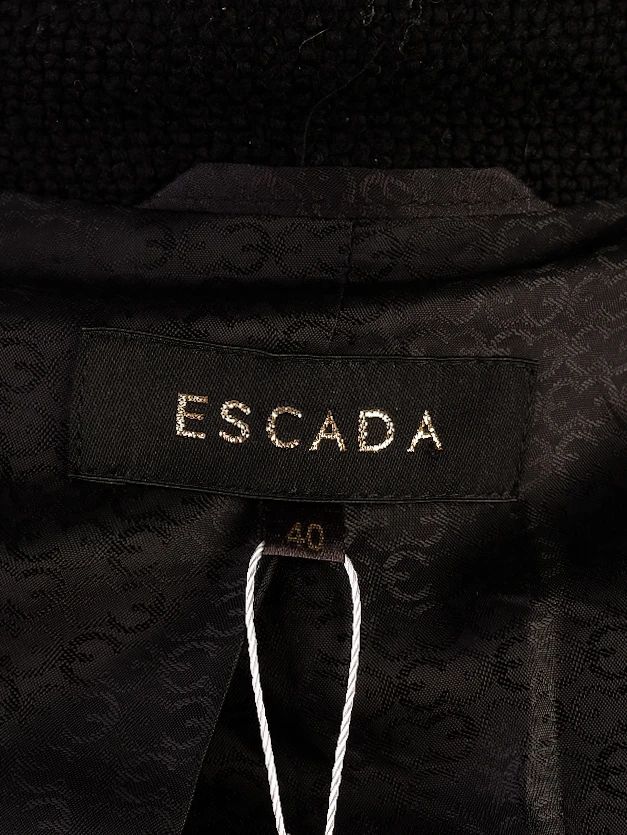 Excellent Escada Black Long Coat Viscose Women&