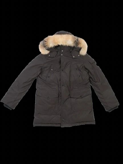 Perfect Moncler Kids Black Winter Parka with Fur Trim, Size 14