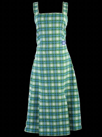 Excellent Prada Green Blue White Plaid Dress Size N/A