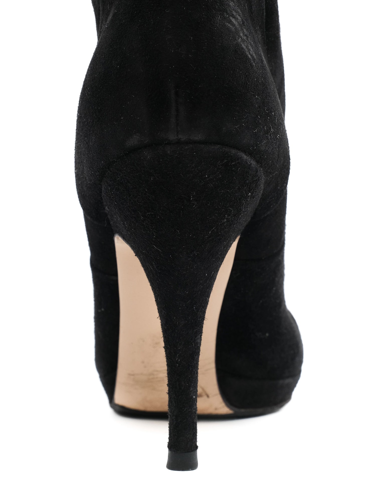 Good Salvatore Ferragamo Black Leather Knee-High Stiletto Boots Size 38.5