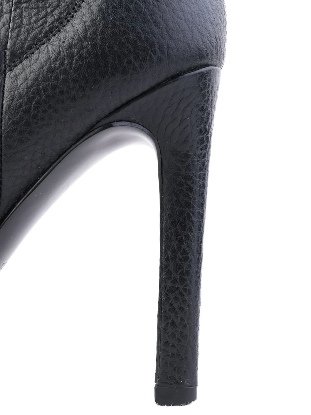 Excellent Kendall+Kylie Black Leather High-Heeled Ankle Boots Size 37.5