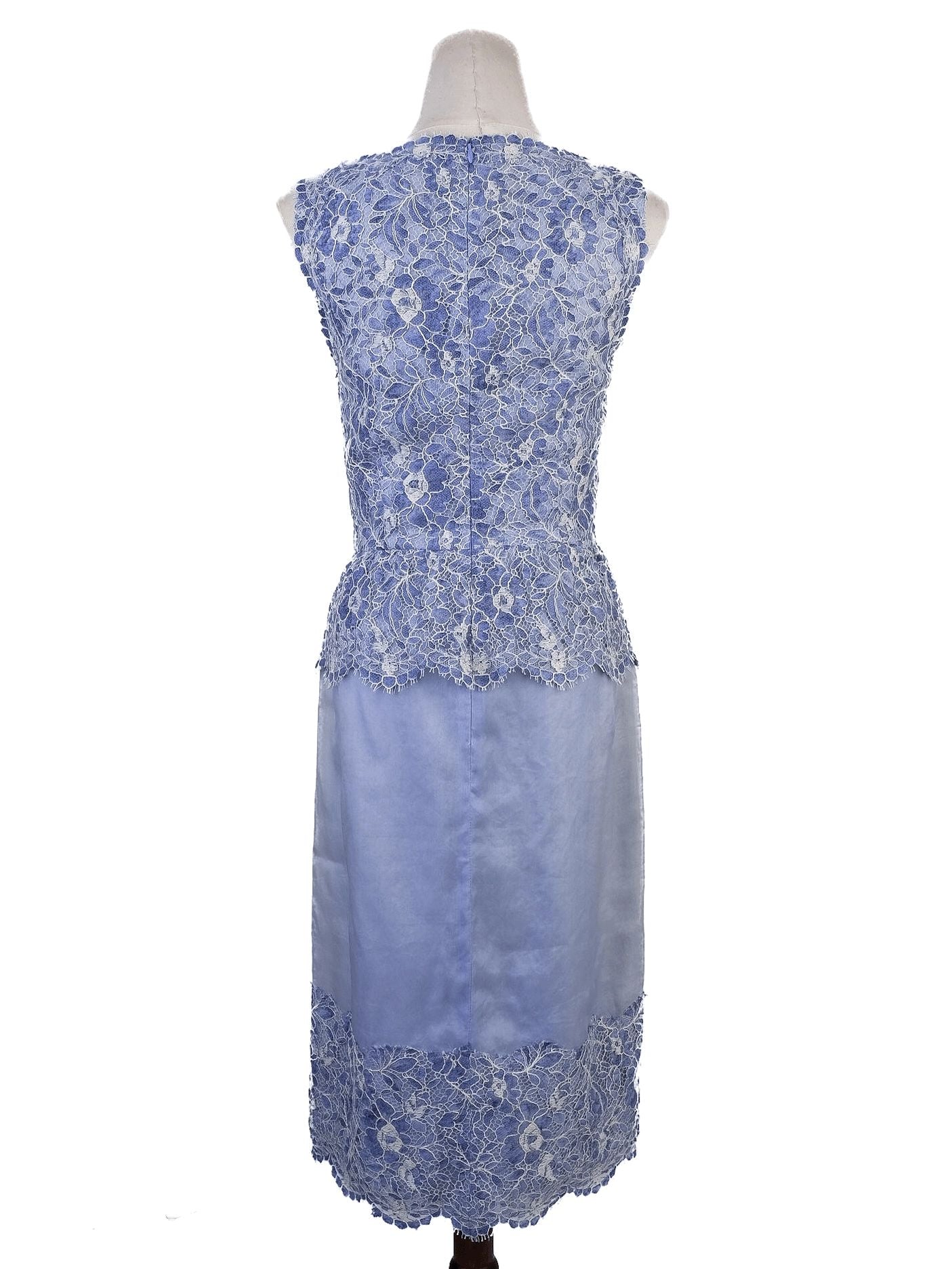 Excellent Light Blue Lace Dress Sleeveless Size S Women&