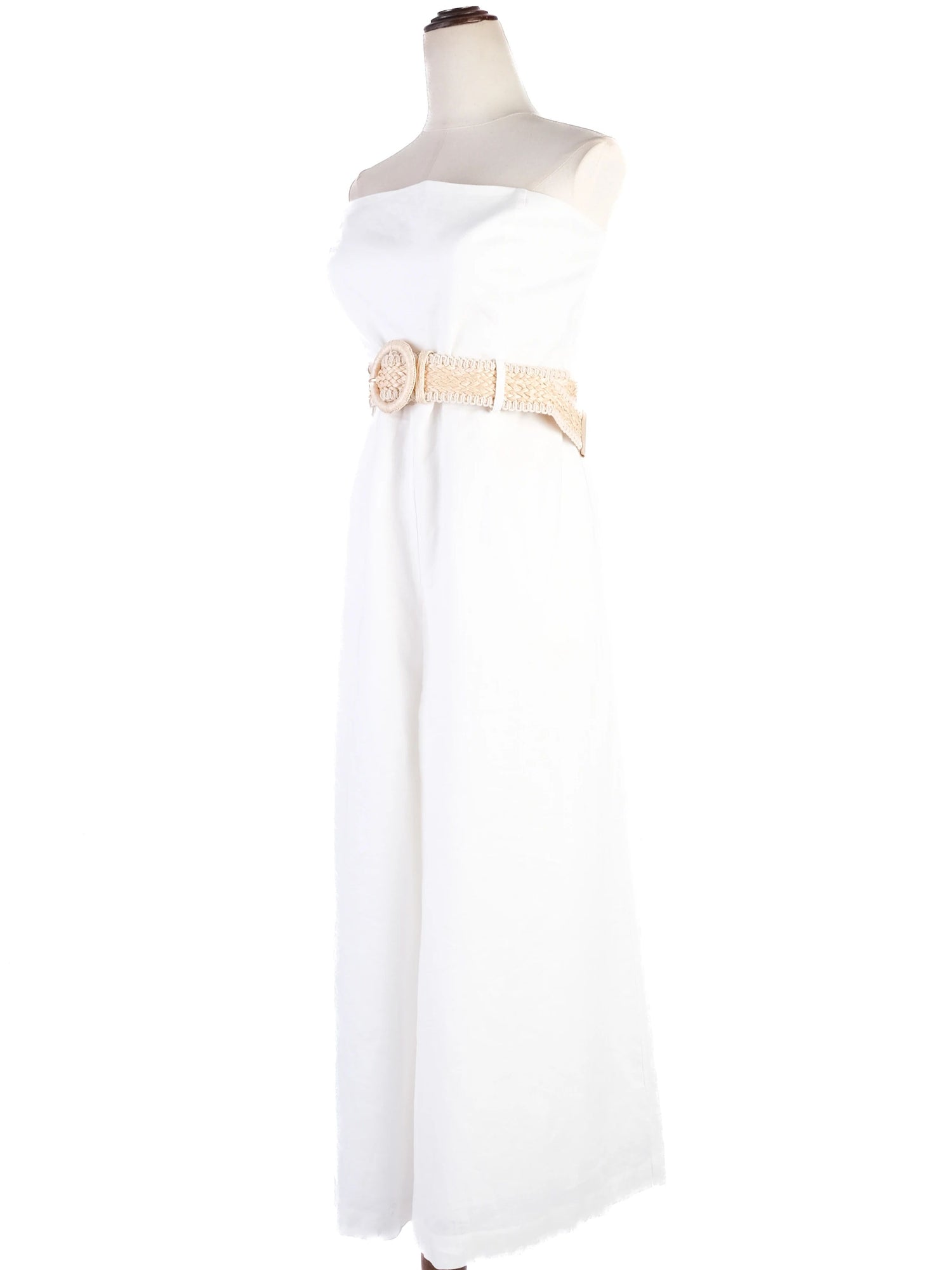 NEW Zimmerman White Strapless Jumpsuit with Woven Belt