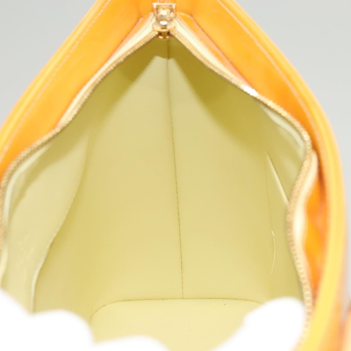 Louis Vuitton Vernis Houston Hand Bag Lime Yellow M 91055 Lv Auth
