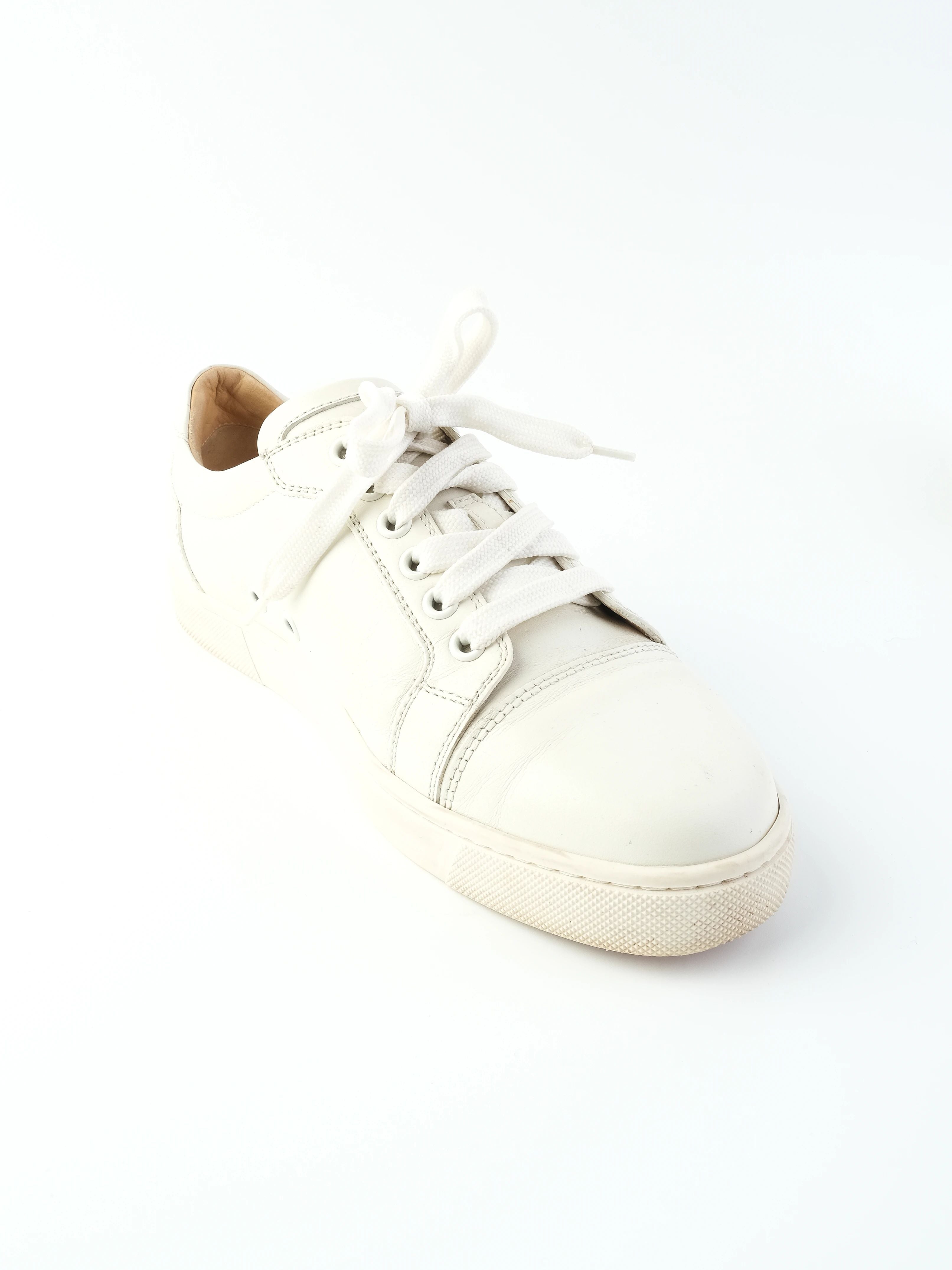 Excellent Christian Louboutin White Leather Sneakers Size 36