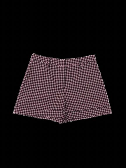 EXCELLENT Prada Pink Wool Plaid Shorts Size S Women