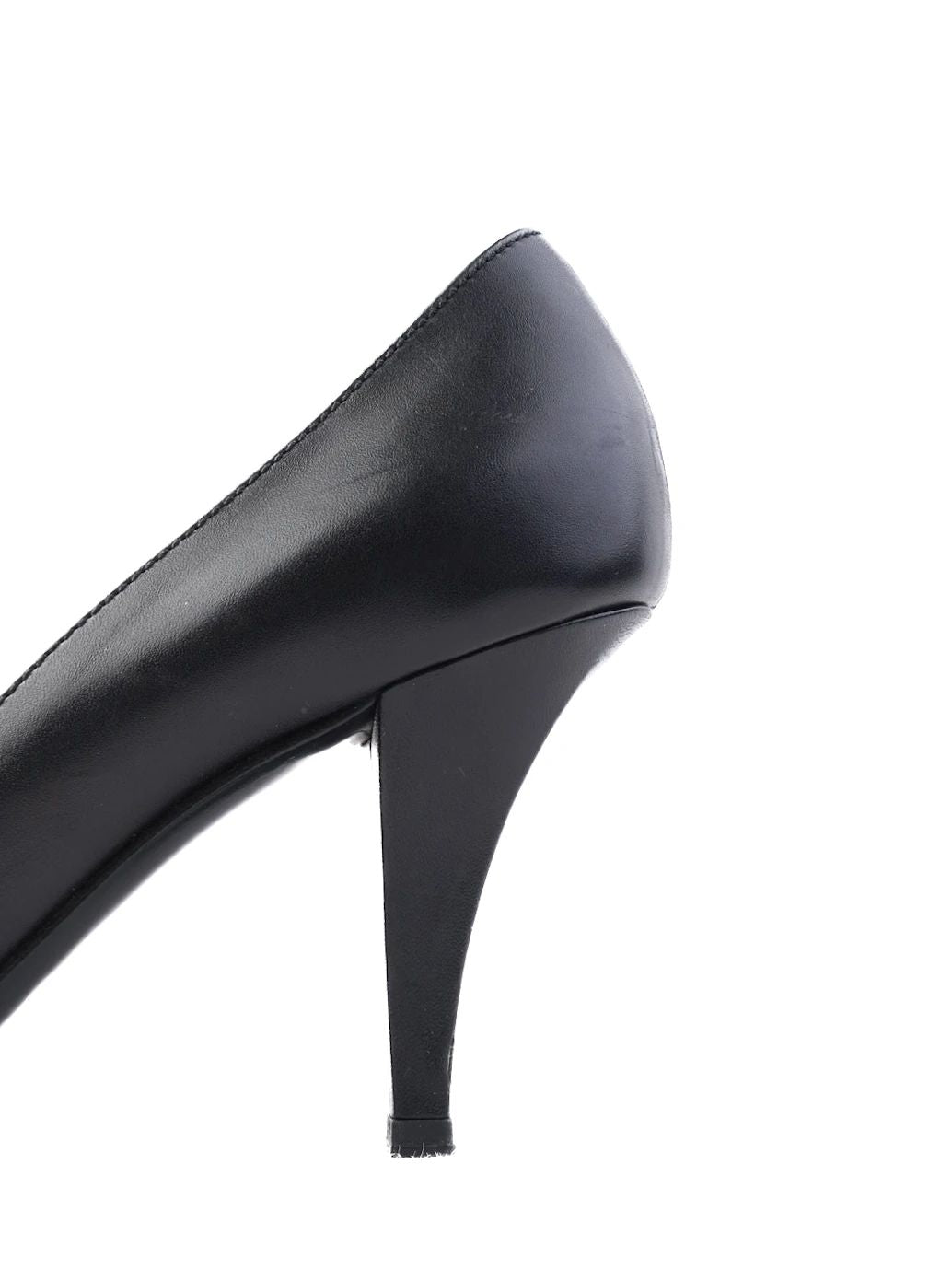 Excellent Dior Black Leather High-Heeled Shoes Size 38