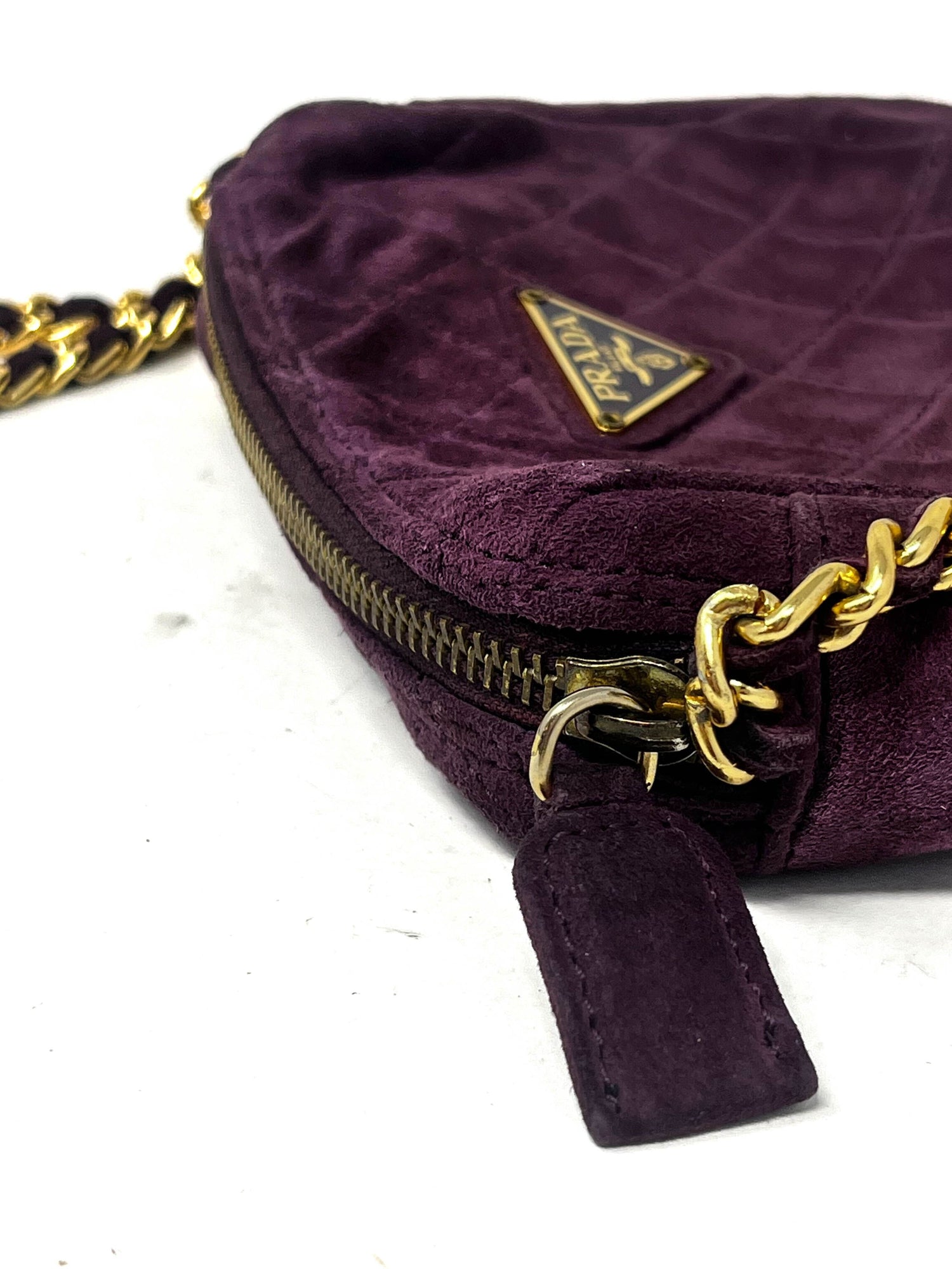 Prada Chain Suede Shoulder Bag